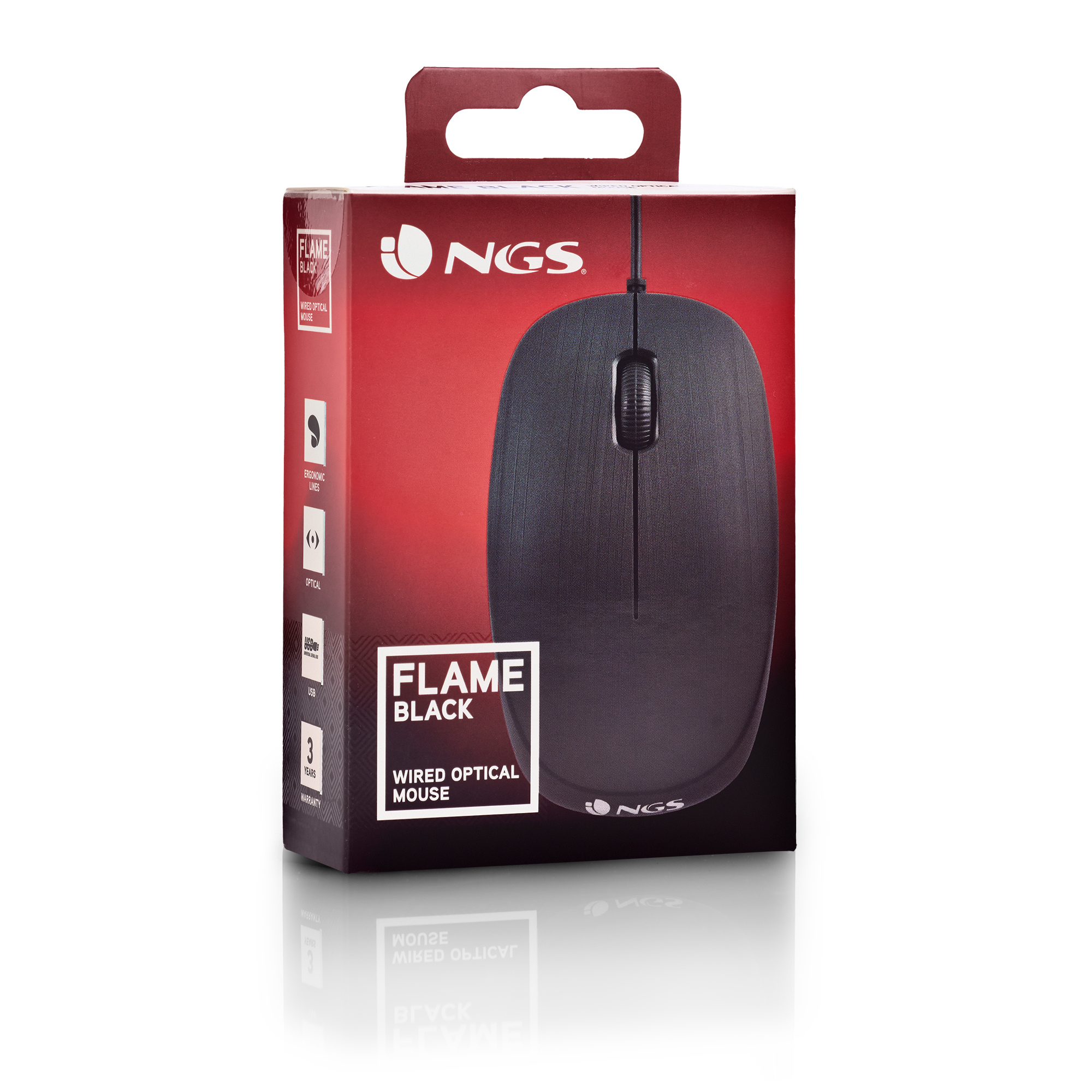 NGS FLAME Schwarz Maus,