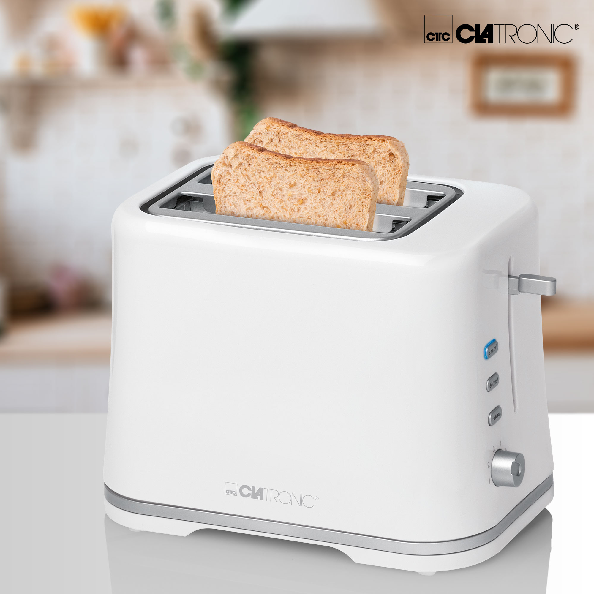 CLATRONIC TA 3554 (870 Watt, Weiß 2) Toaster Schlitze