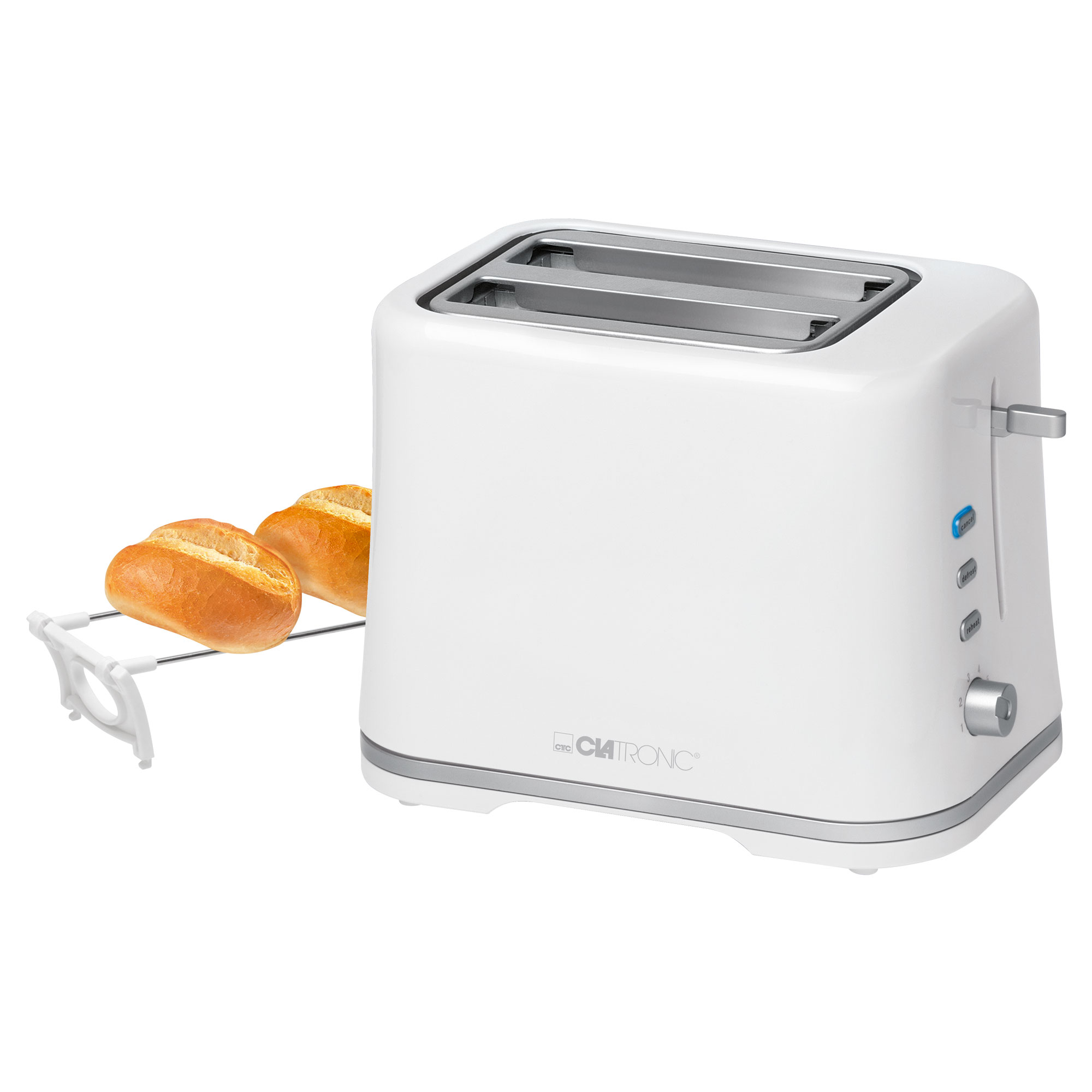 TA CLATRONIC Watt, 3554 2) (870 Schlitze: Weiß Toaster