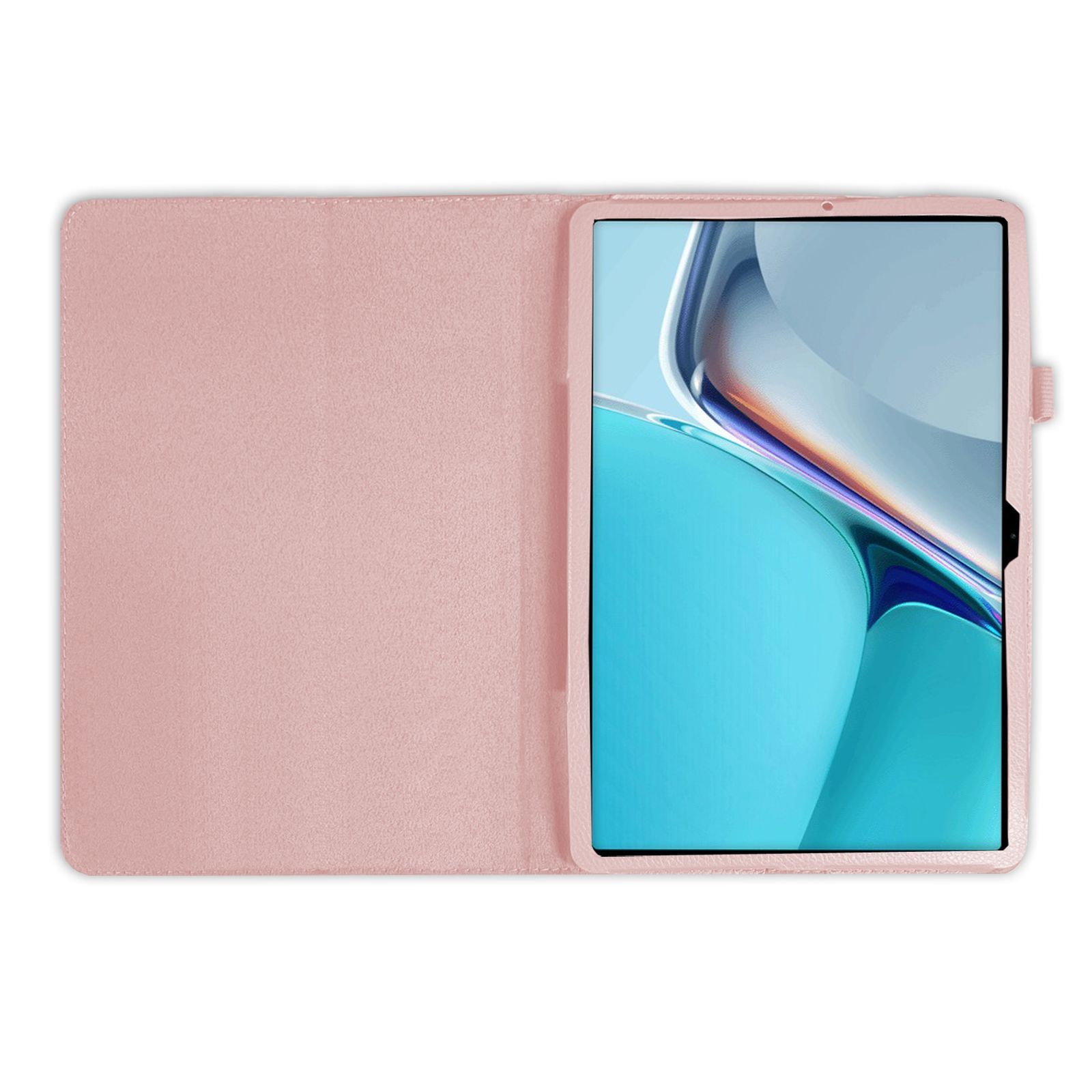 Case für LOBWERK 11 Bookcover Zoll Huawei MatePad 11 (Schutzhülle + 2in1 Schutzglas) 2021 Rosa Set Kunstleder,