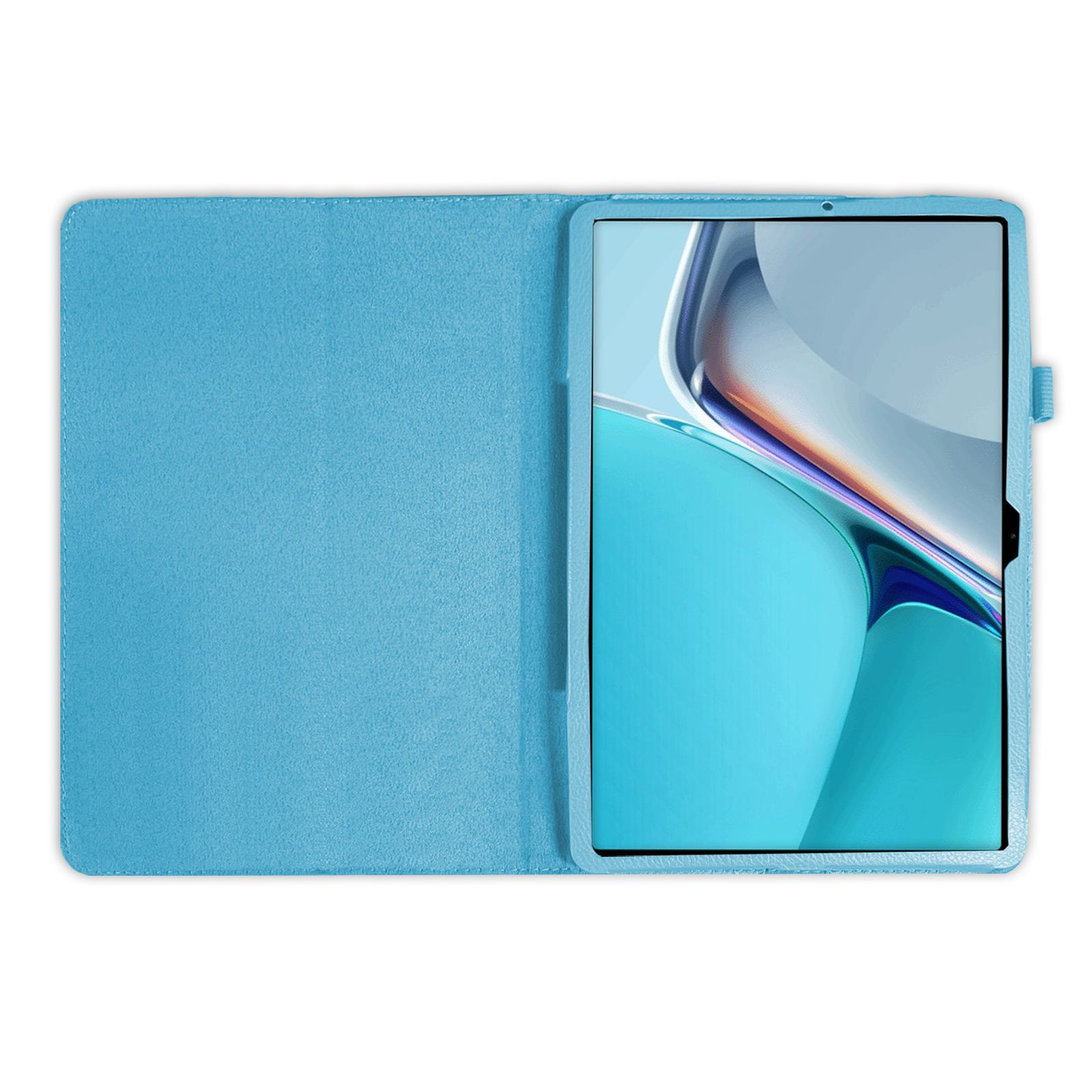 LOBWERK Bookcover Hellblau Case 2in1 (Schutzhülle + Kunstleder, Huawei MatePad für Zoll 11 11 Set 2021 Schutzglas)