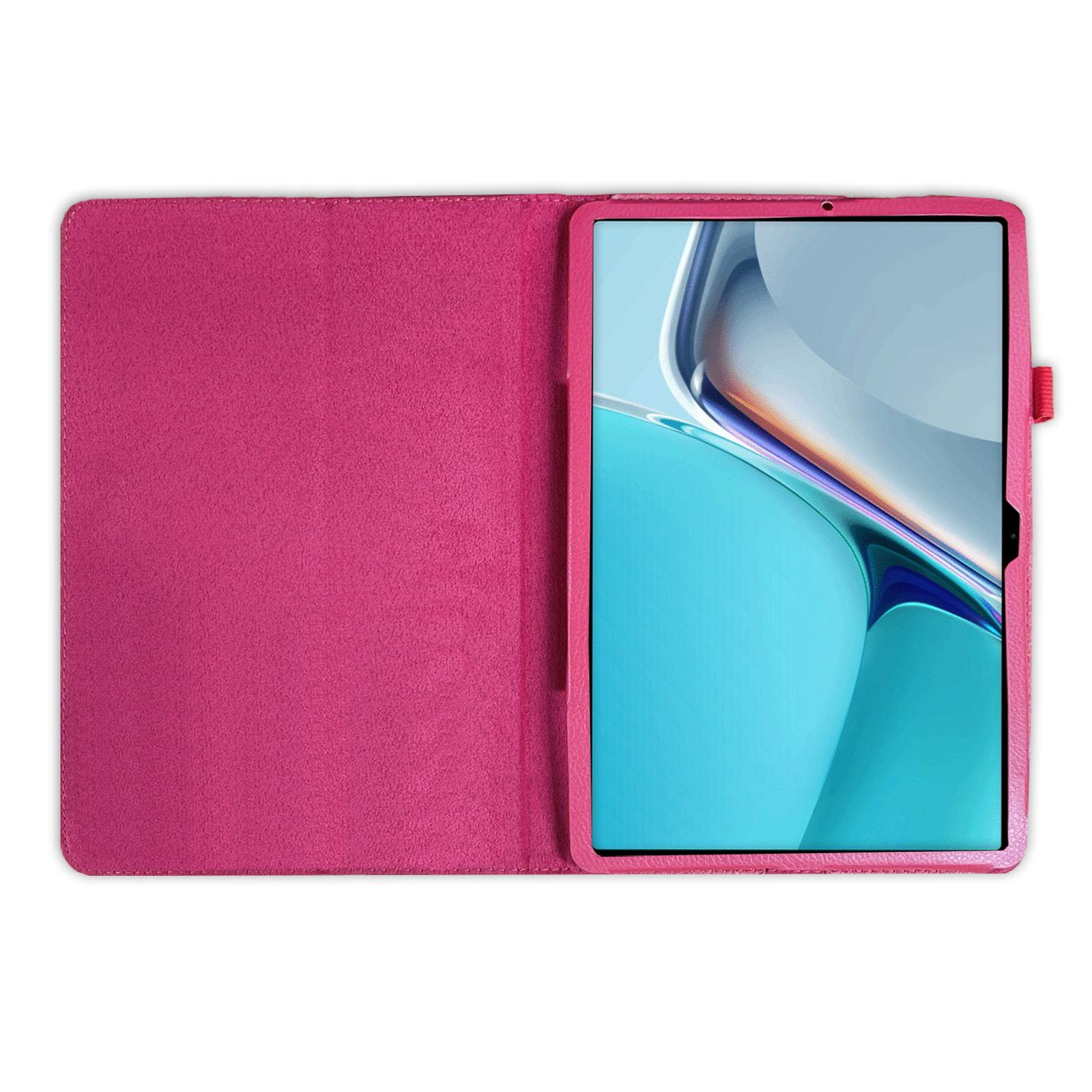für 11 Set 2in1 2021 Zoll LOBWERK Bookcover Schutzglas) + Kunstleder, 11 Huawei MatePad Pink Case (Schutzhülle
