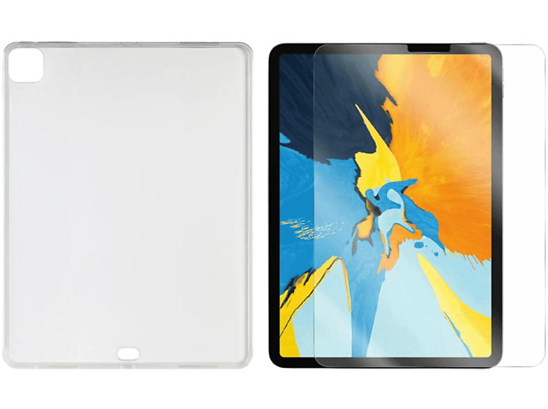LOBWERK 2in1 Set (Schutzhülle + Schutzglas) Case Backcover für Apple iPad Pro 12.9 2021 5. Generation 12.9 Zoll TPU, Matt | Tablet Backcover