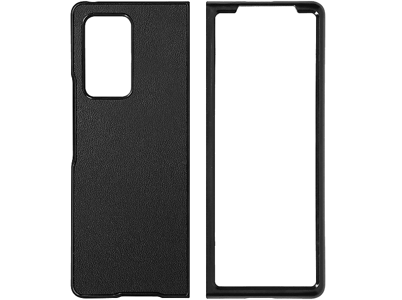 Samsung, Z AVIZAR 2, Fold Galaxy Echtleder Backcover, Schwarz Series,