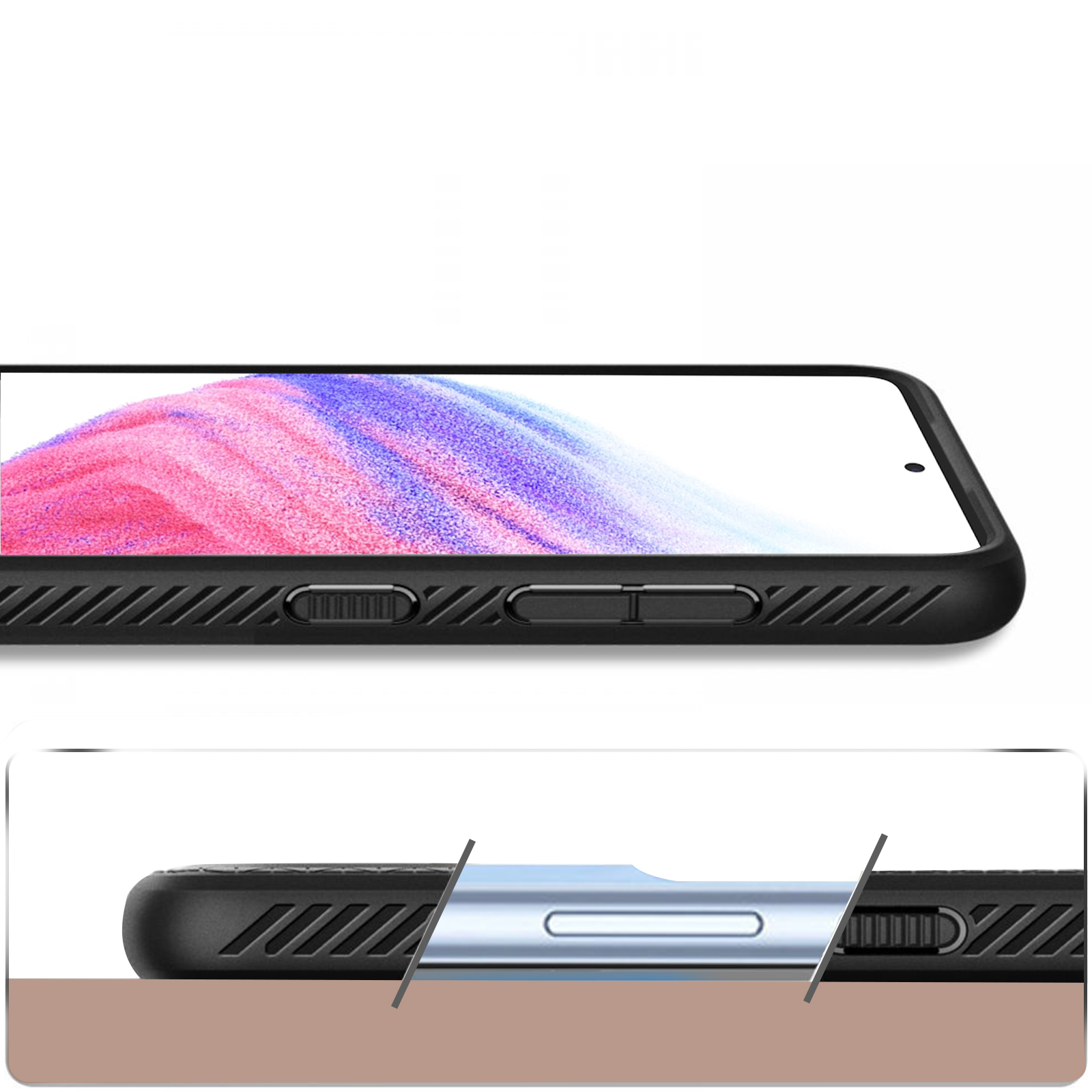 SPIGEN Liquid Air Series, Backcover, 5G, Galaxy Schwarz A53 Samsung