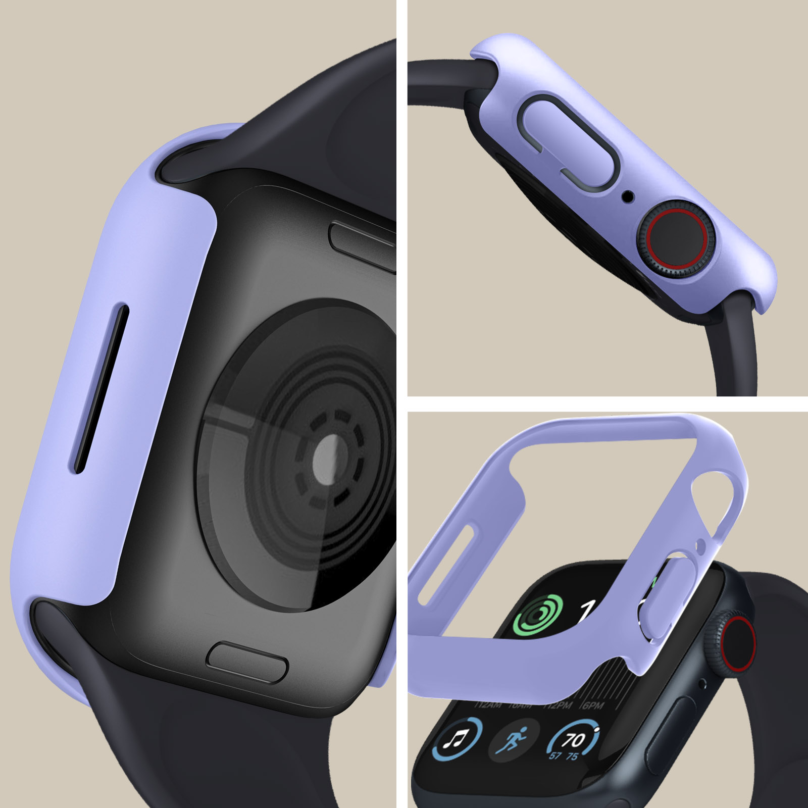 Watch Apple, 7, 45mm, Series / 8 Full Silikon, AVIZAR Violett Apple Cover,
