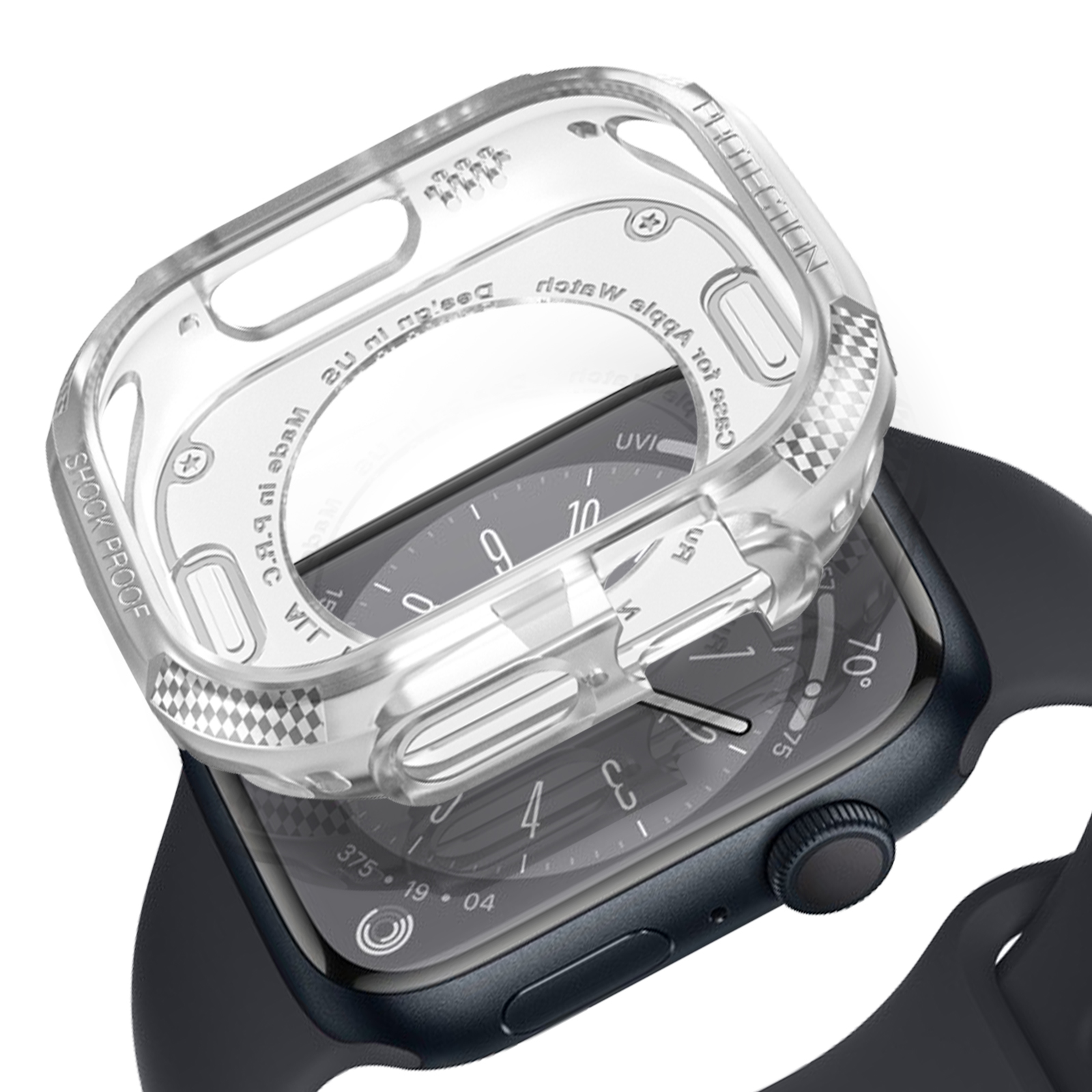 Apple Carbon AVIZAR 7, Transparent 4, 6, 5, Series Design, Watch Full 8, Apple, Cover,