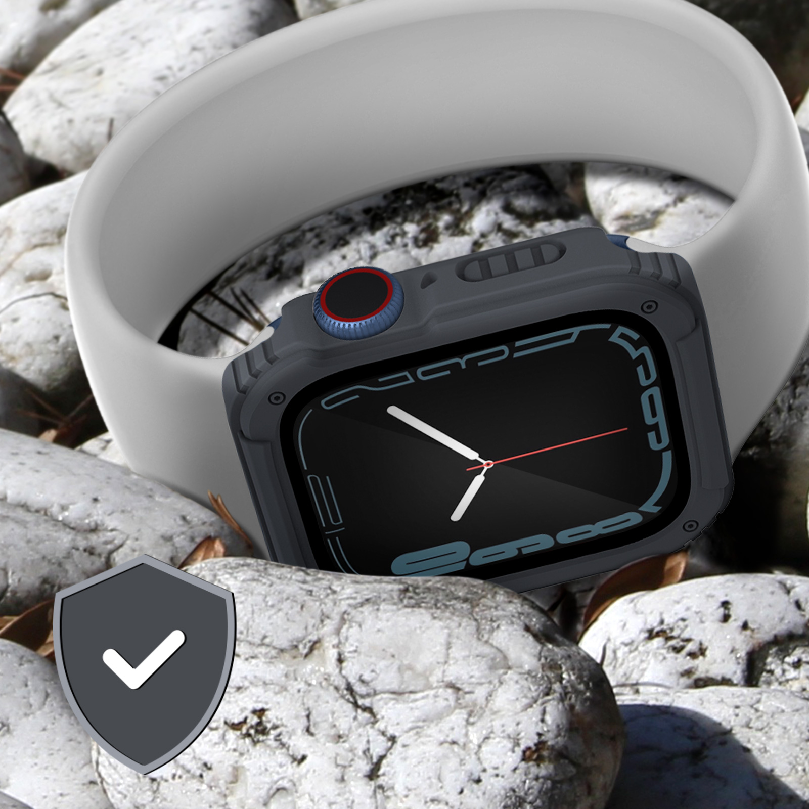 AVIZAR 360° Apple, 8 / 7, 45mm, Apple Watch Series Series, Cover, Full Grau