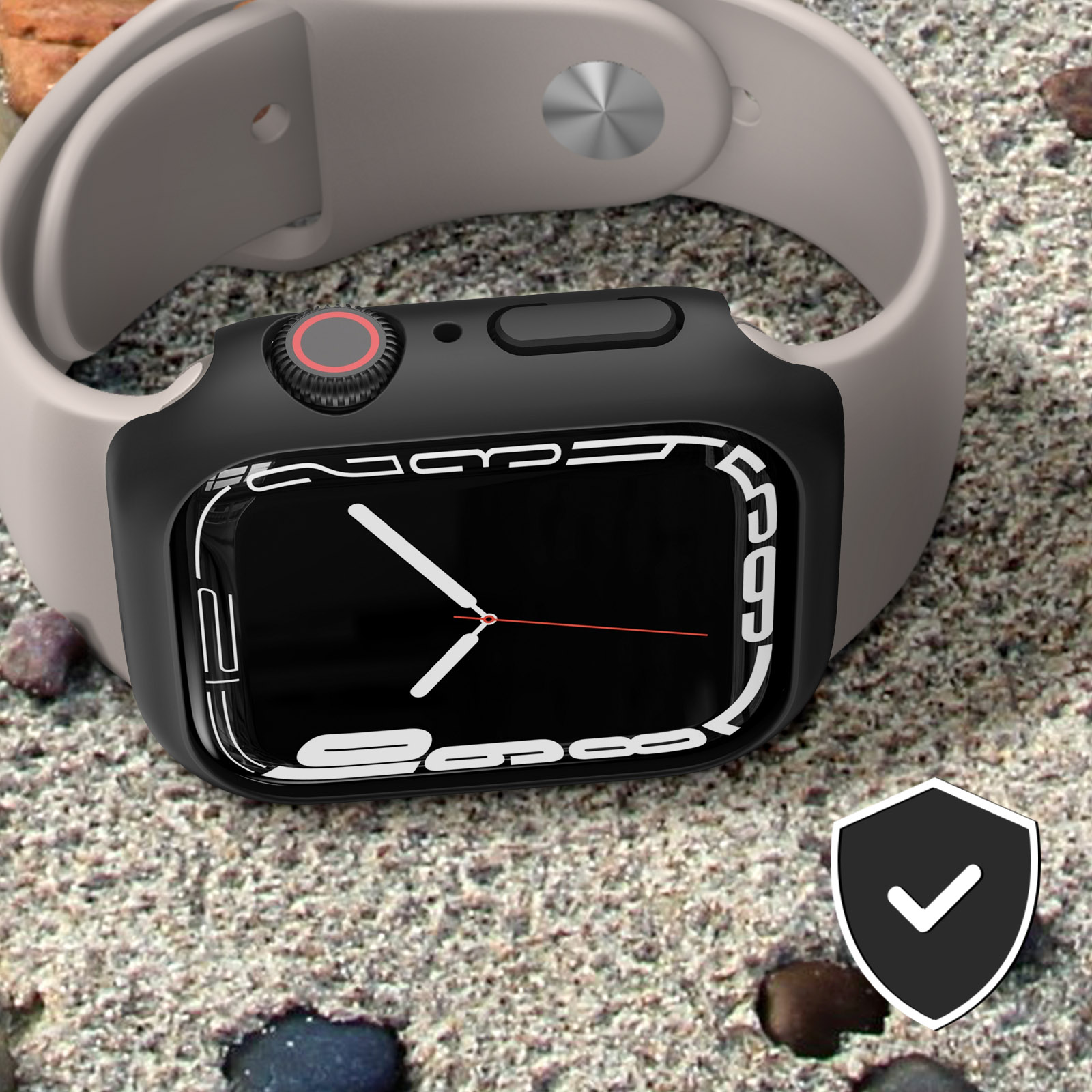 AVIZAR Silikon, Full Cover, Apple, / Apple Watch Series Schwarz 8 7, 45mm