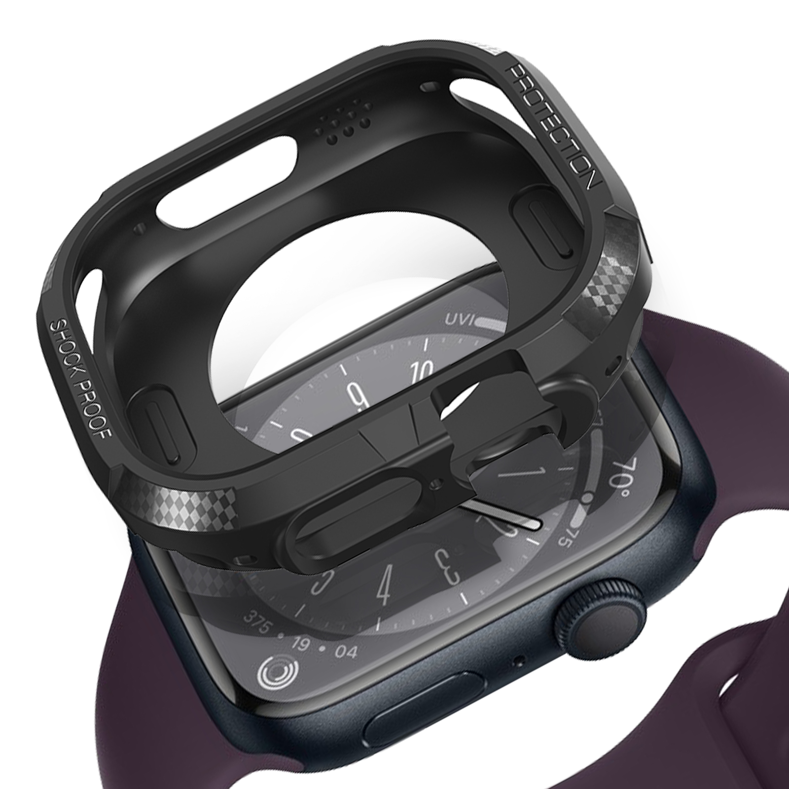 Carbon 6, 8, Schwarz 7, Series 5, 4, AVIZAR Cover, Apple Apple, Full Watch Design,