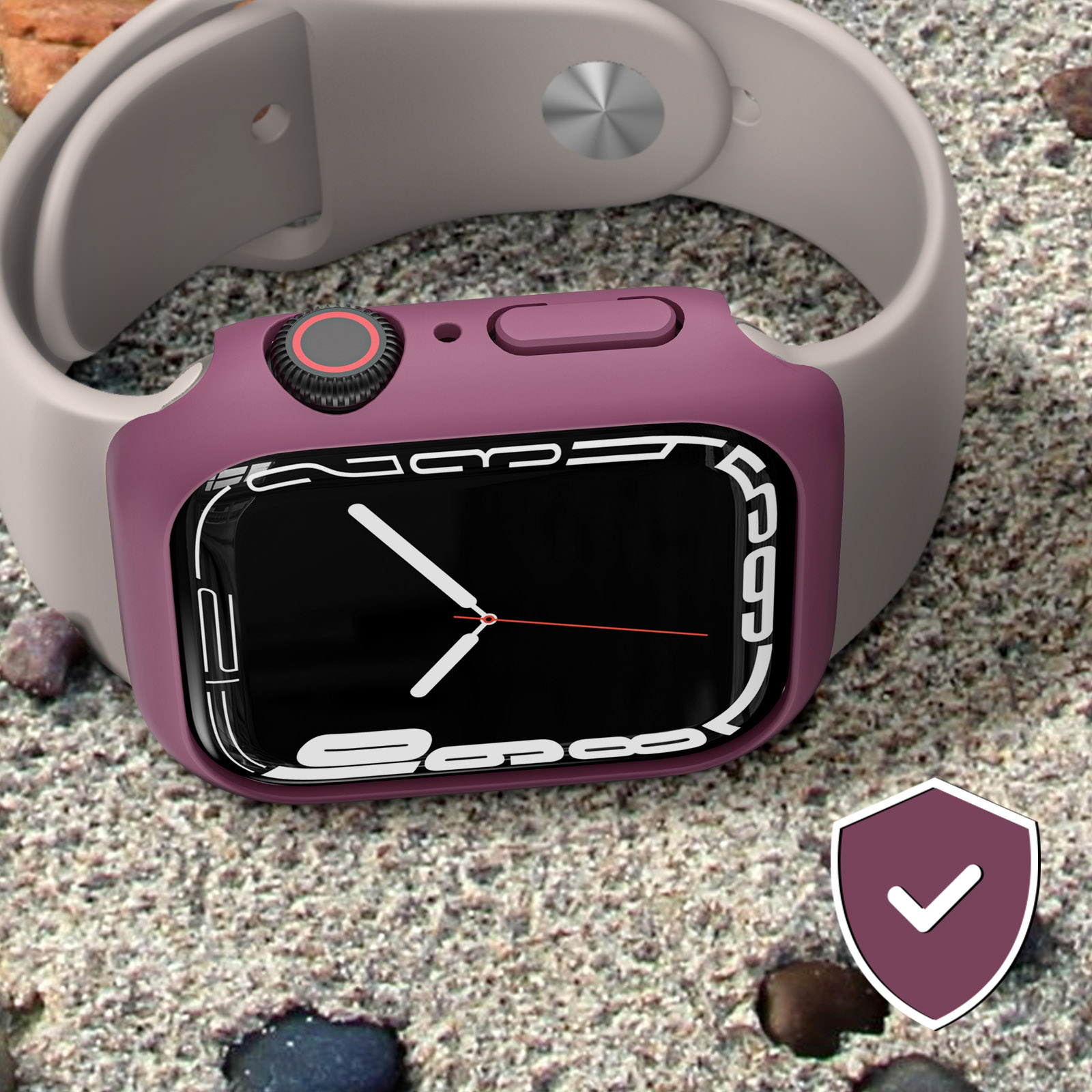 AVIZAR Silikon, Full 7, 45mm, 8 Series Watch Cover, / Weinrot Apple, Apple