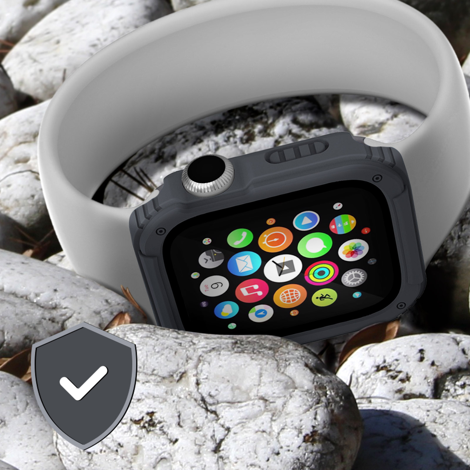 AVIZAR 360° Watch Full / Series, 2 Grau Cover, 3 / Apple 42mm, Series Apple, 1