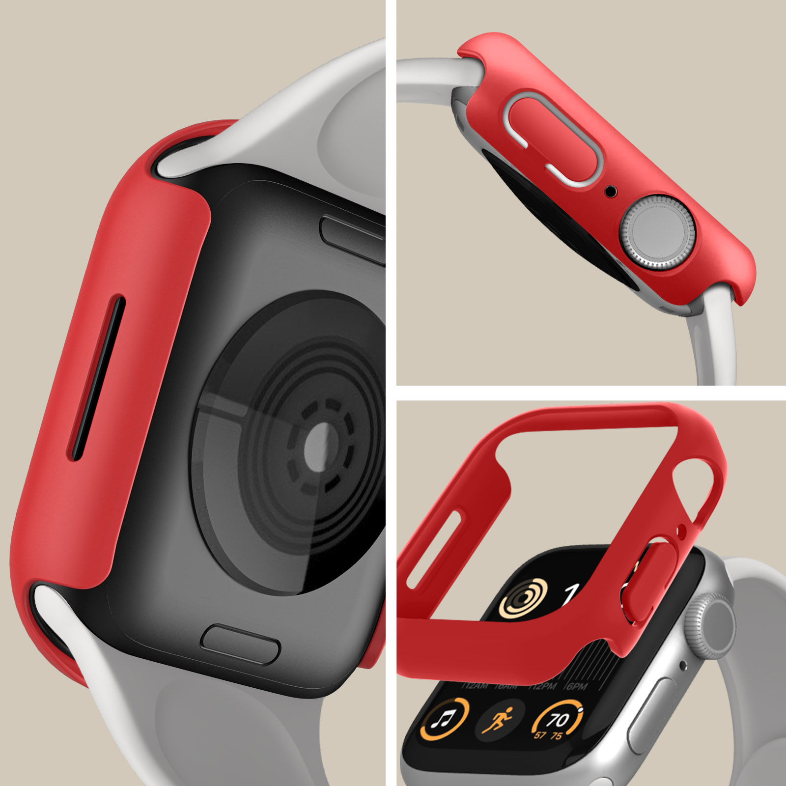 Cover, Full 8 Series Apple AVIZAR Rot / Watch Apple, Silikon, 7, 45mm,