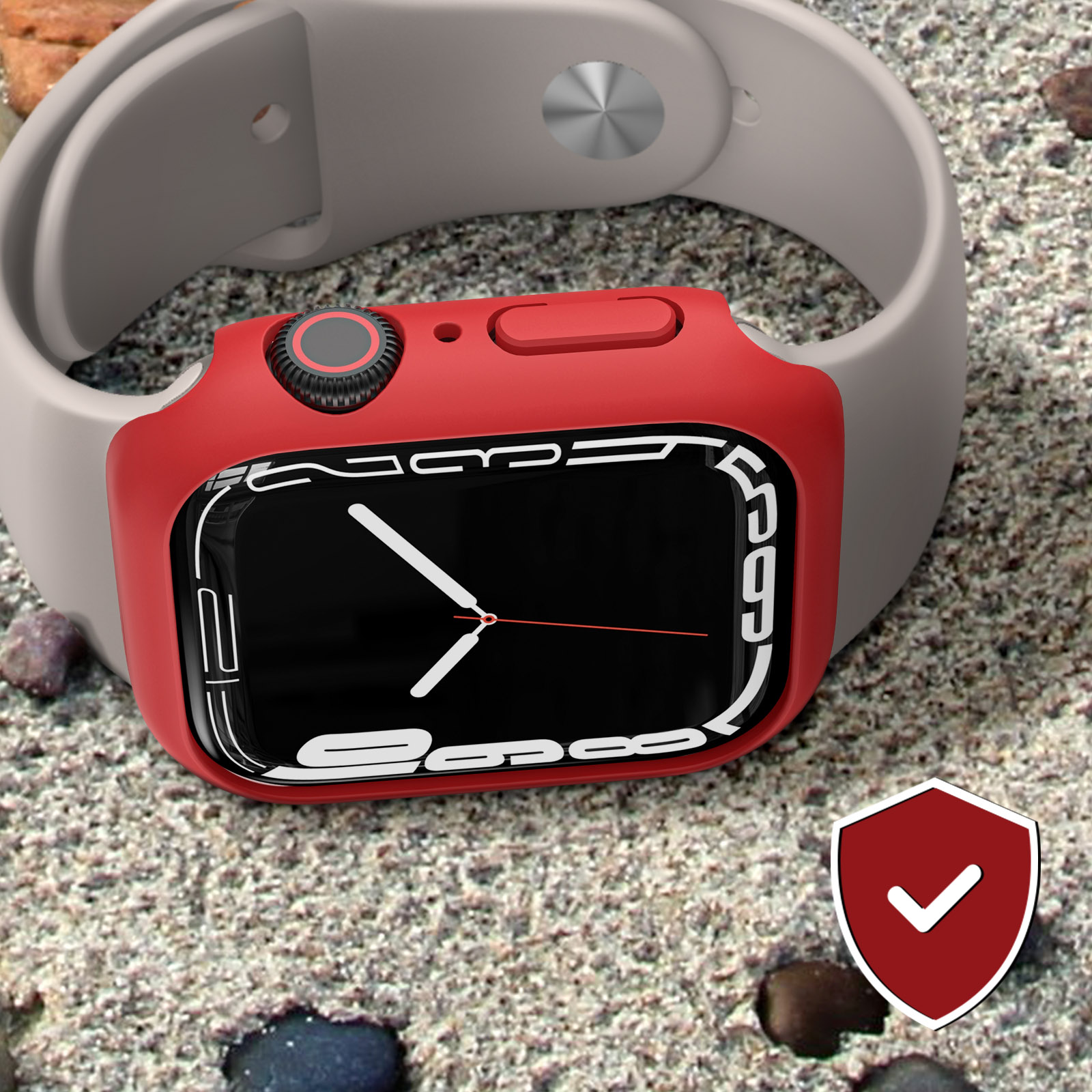 AVIZAR Silikon, Full Rot / Apple, 8 Apple Watch 7, 45mm, Series Cover