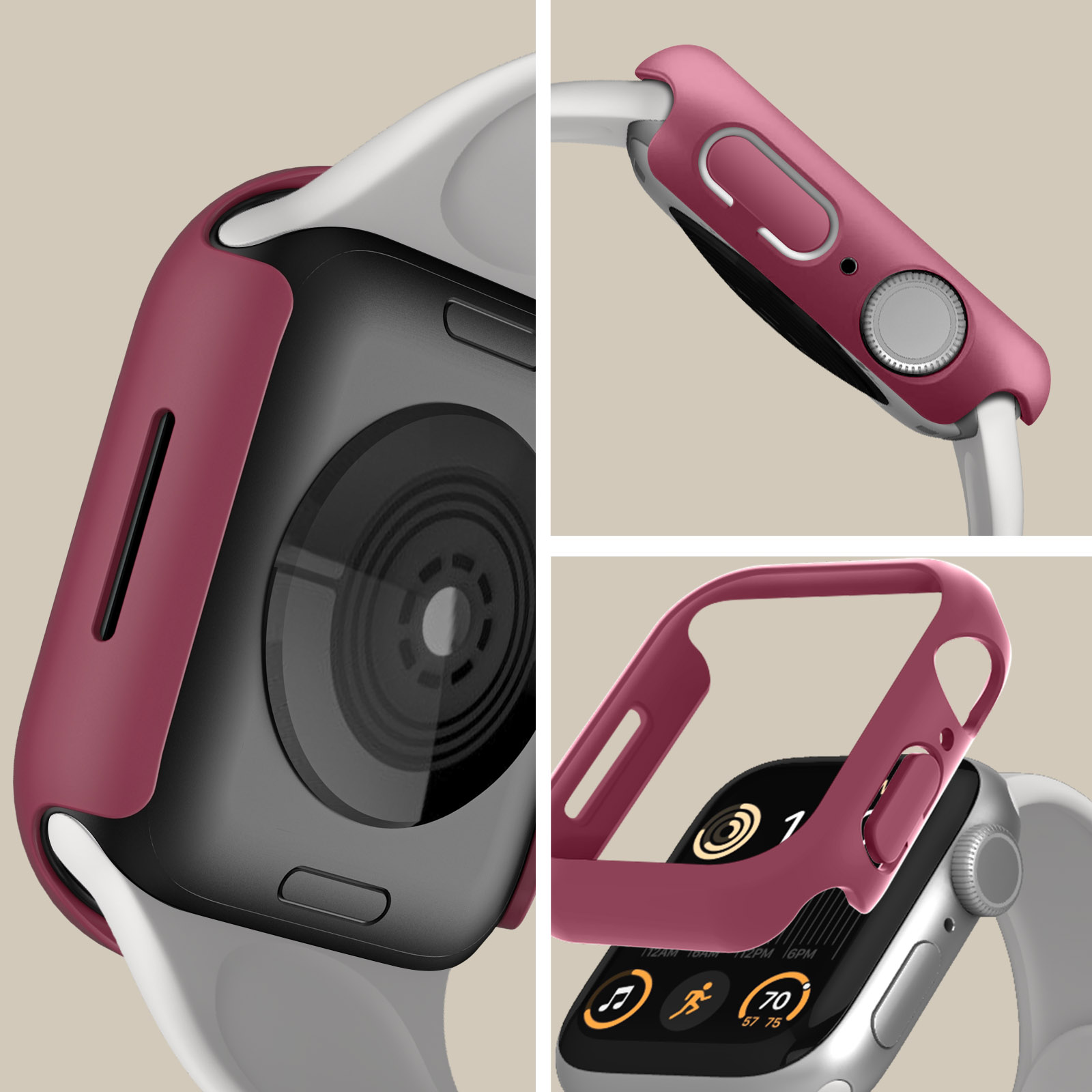 AVIZAR Silikon, Full Cover, Apple, Karminrot 7, 45mm, / Watch Series 8 Apple