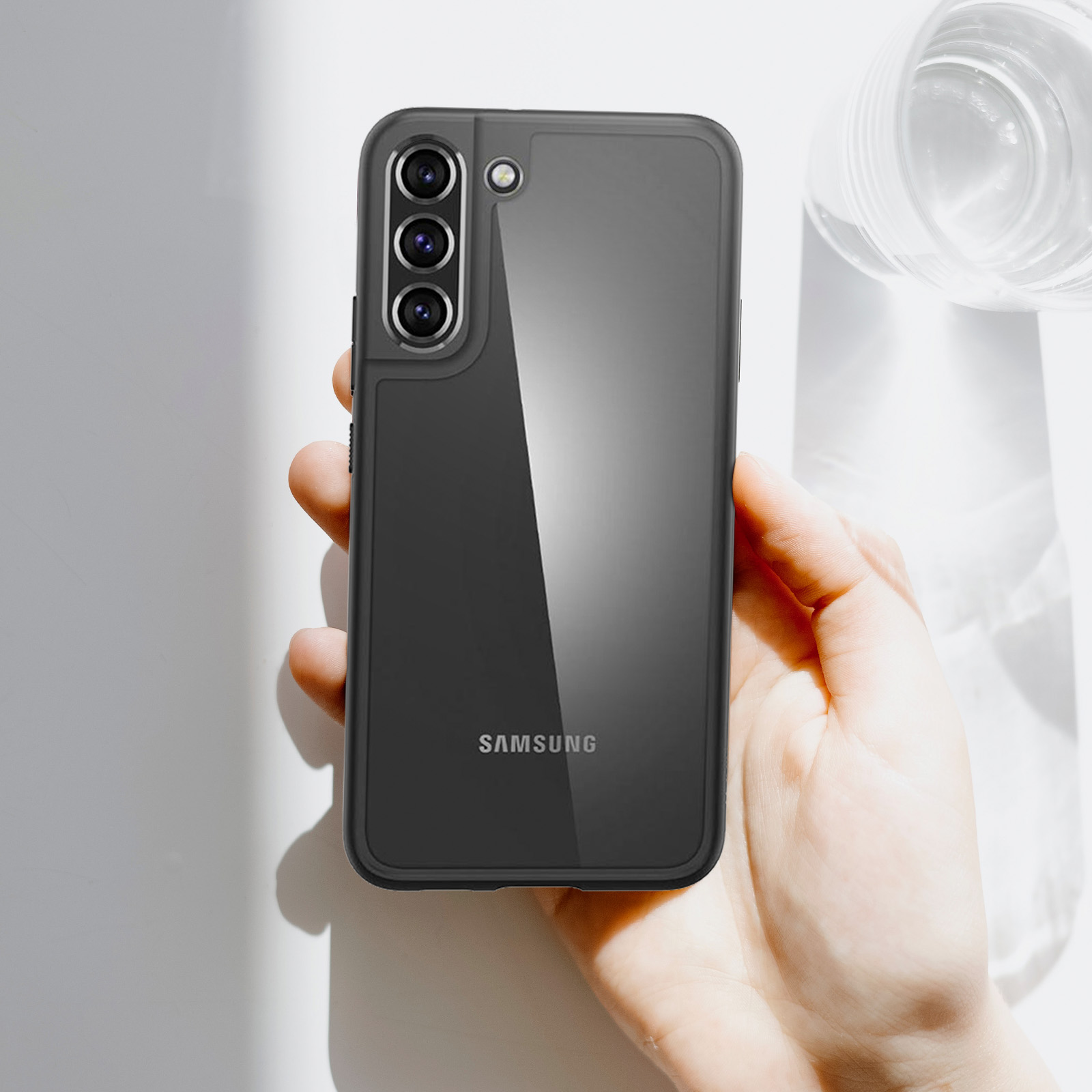 Galaxy SPIGEN Schwarz Samsung, Hybrid stoßfeste Series, S22, Ultra Backcover,