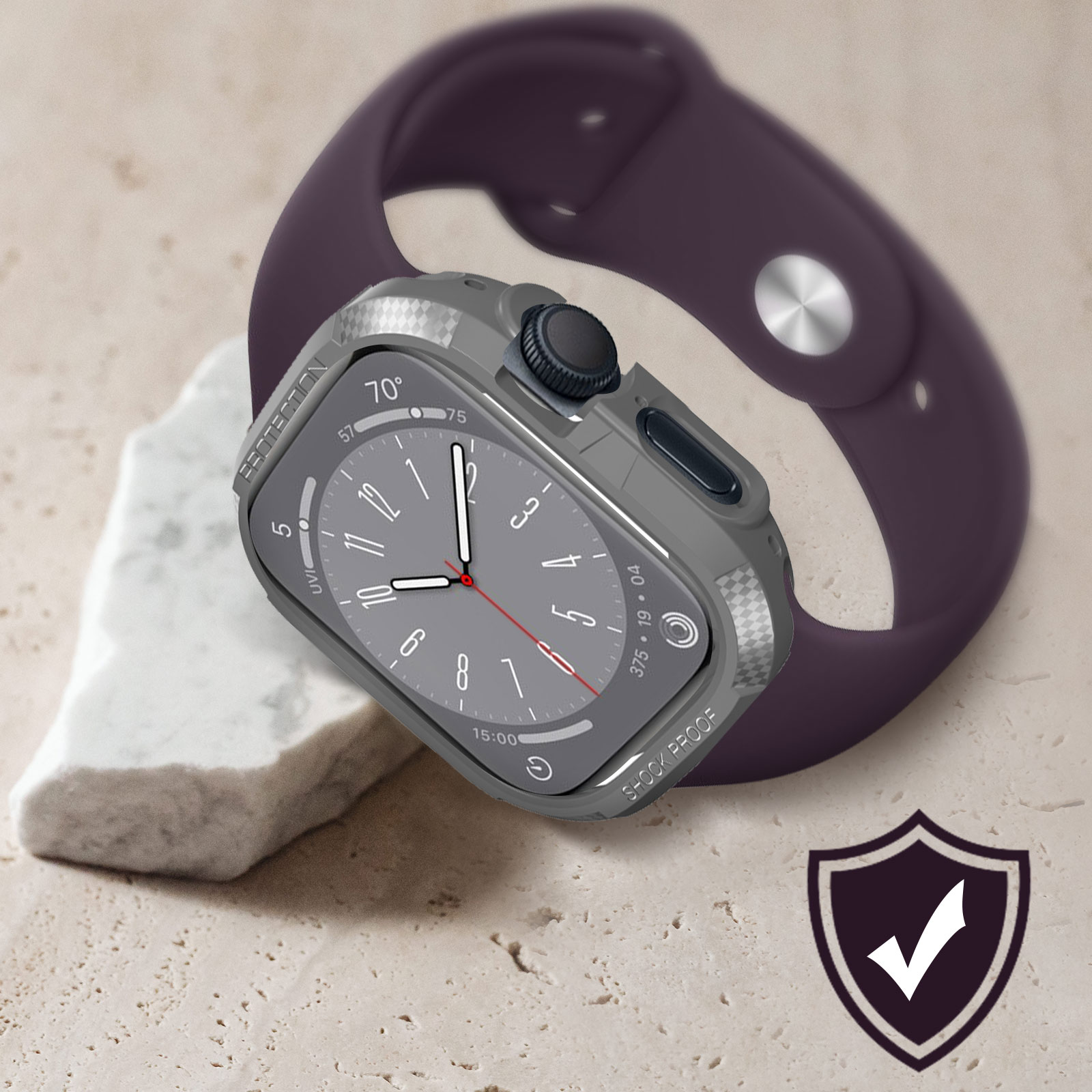 Full Grau 8, 7, 6, AVIZAR Watch Cover, 4, Carbon Apple Design, Apple, Series 5,