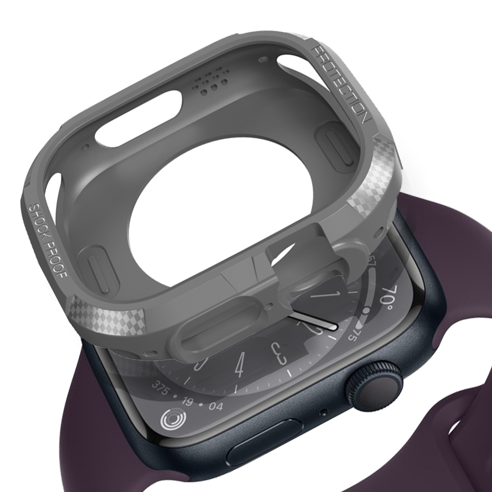 AVIZAR Carbon Design, Full Cover, 5, Apple, 7, 8, 6, 4, Watch Grau Apple Series