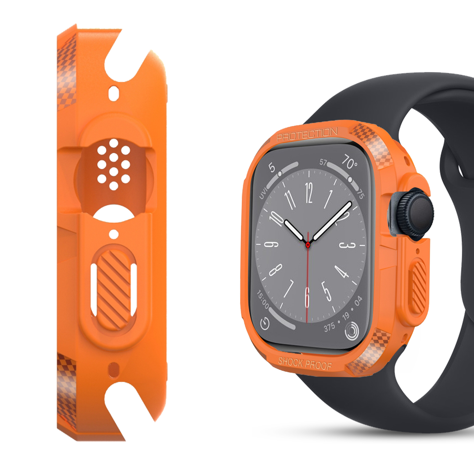 8, 4, AVIZAR Cover, Apple Apple, Series 5, 7, Carbon 6, Watch Design, Full Orange