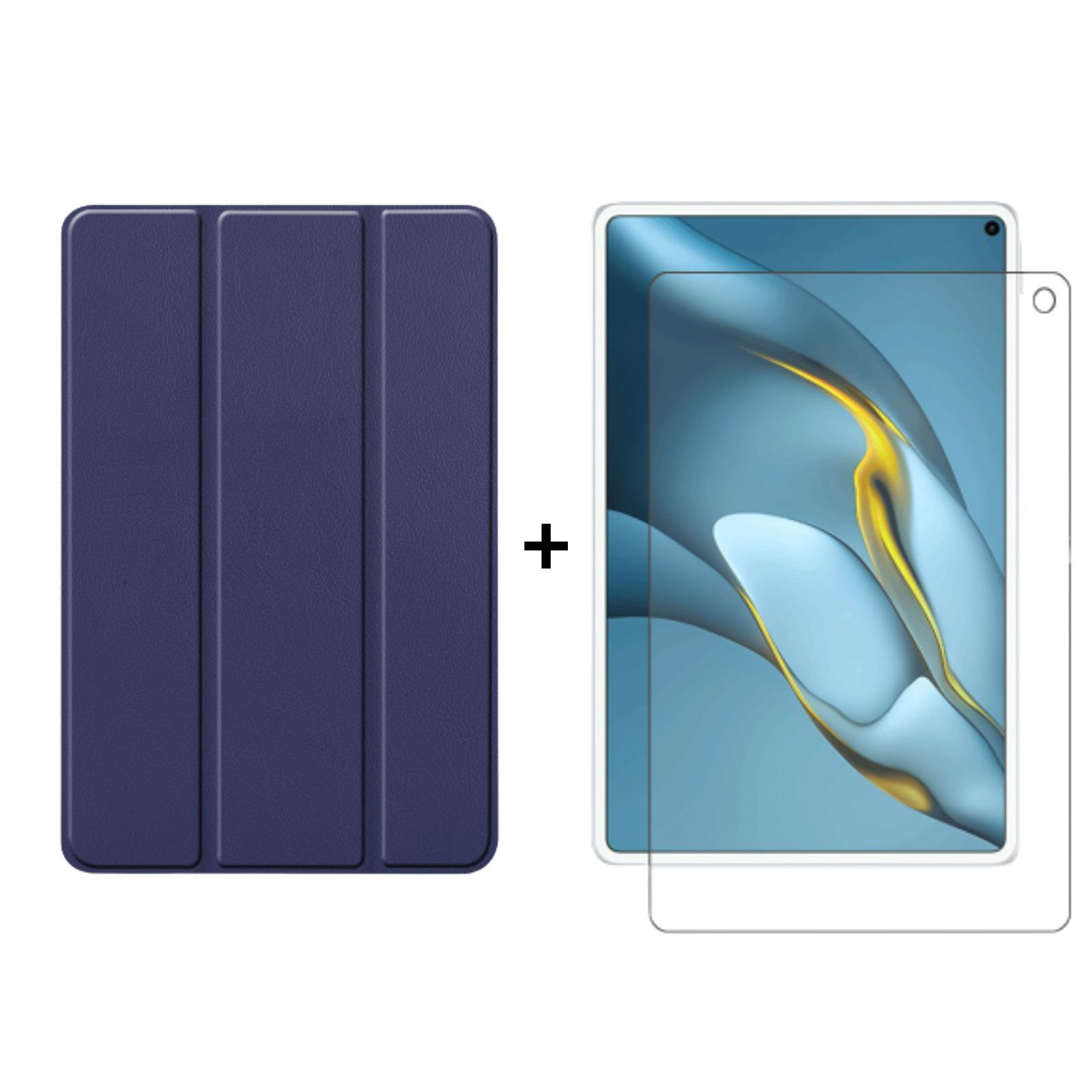 Schutzglas) Huawei MatePad Set Pro (Schutzhülle für Zoll 2021 LOBWERK Case MRR-W29 Kunstleder, Bookcover + Blau 2in1 10.8
