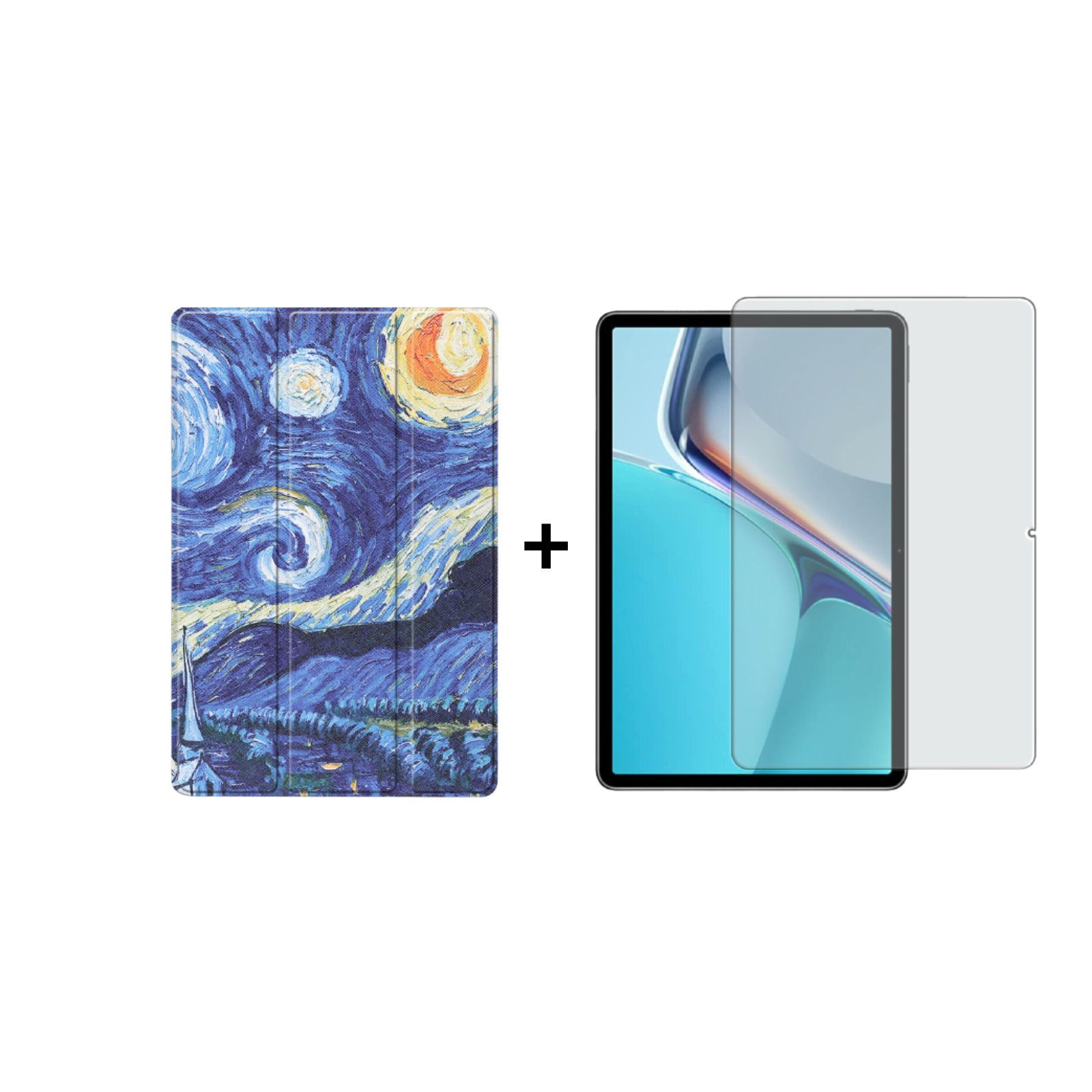 Zoll Schutzglas) 11 2021 (Schutzhülle Huawei MatePad Kunstleder, 11 Set 2in1 LOBWERK Mehrfarbig für Bookcover Case +