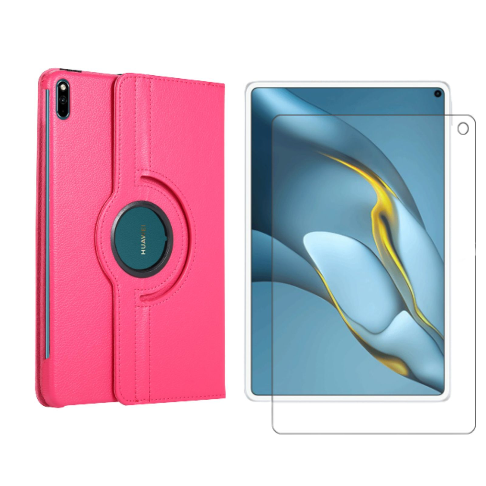 MRR-W29 Pro 2in1 Kunstleder, 2021 + LOBWERK Schutzglas) (Schutzhülle 10.8 Set Huawei MatePad Pink Zoll Case für Bookcover
