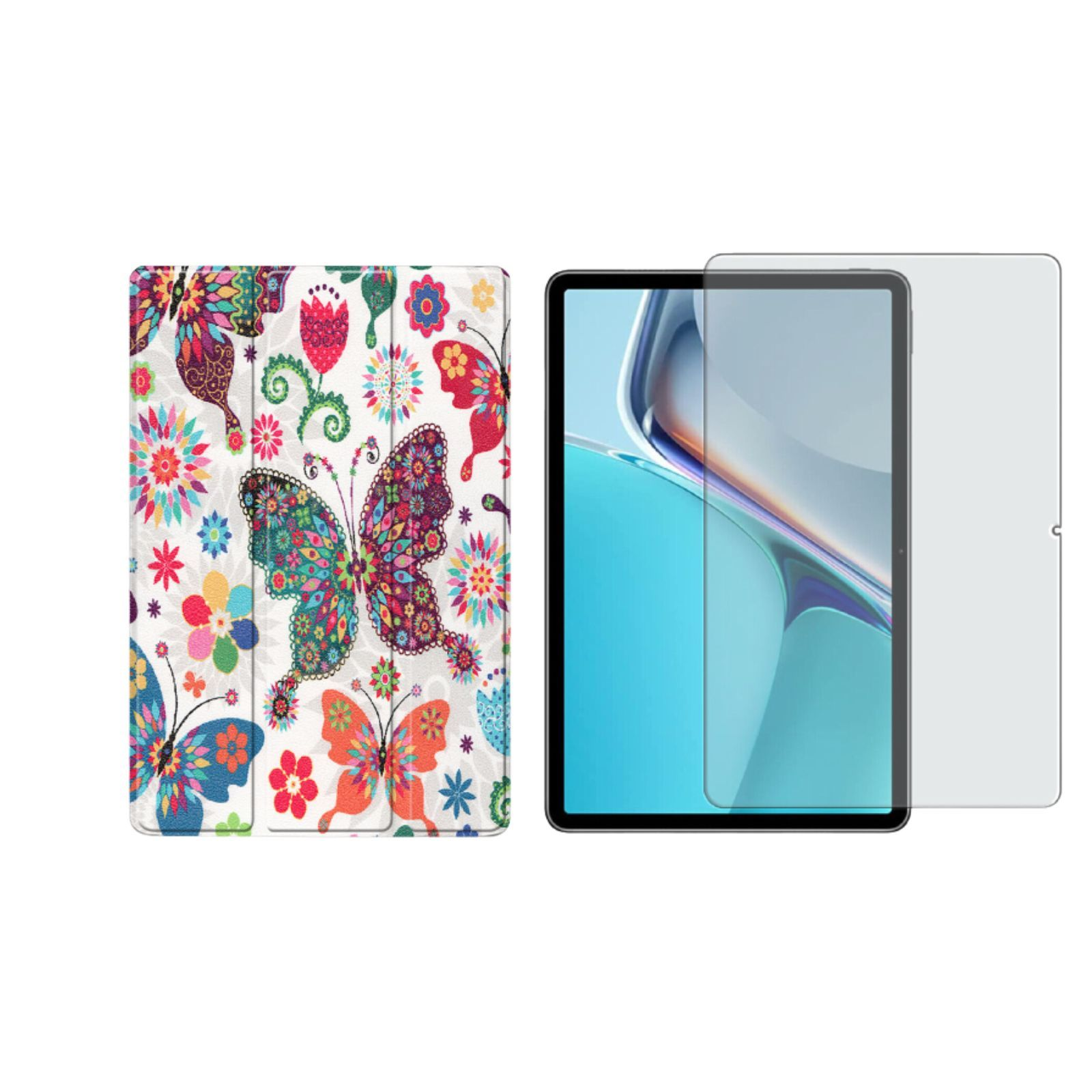 2in1 LOBWERK (Schutzhülle Kunstleder, Schutzglas) 11 Case Mehrfarbig Huawei MatePad für 2021 Zoll Set Bookcover 11 +