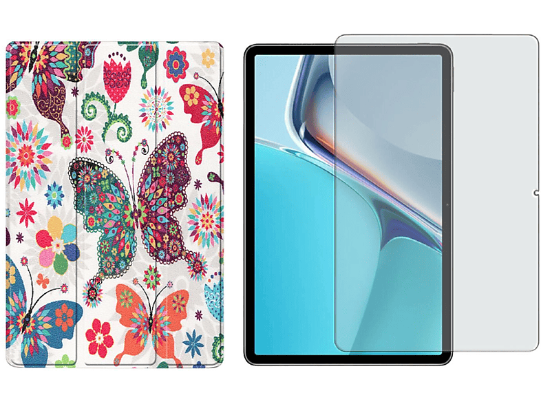 Set Case 2in1 Kunstleder, LOBWERK Schutzglas) 2021 für Bookcover Zoll 11 11 Huawei MatePad + (Schutzhülle Mehrfarbig