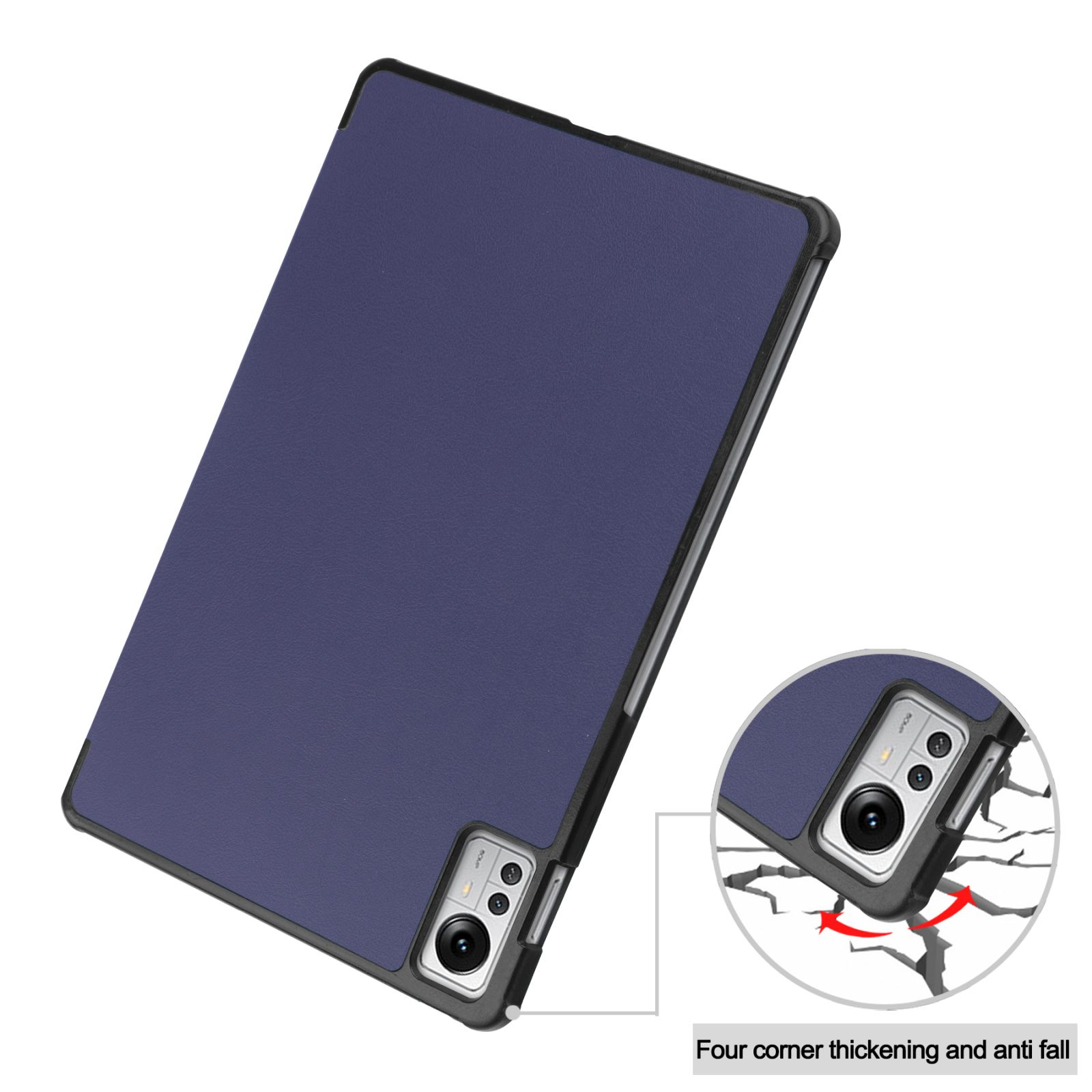LOBWERK Hülle Kunstleder, 12.4 Xiaomi Pad Pro Bookcover 5 Schutzhülle Zoll für Blau