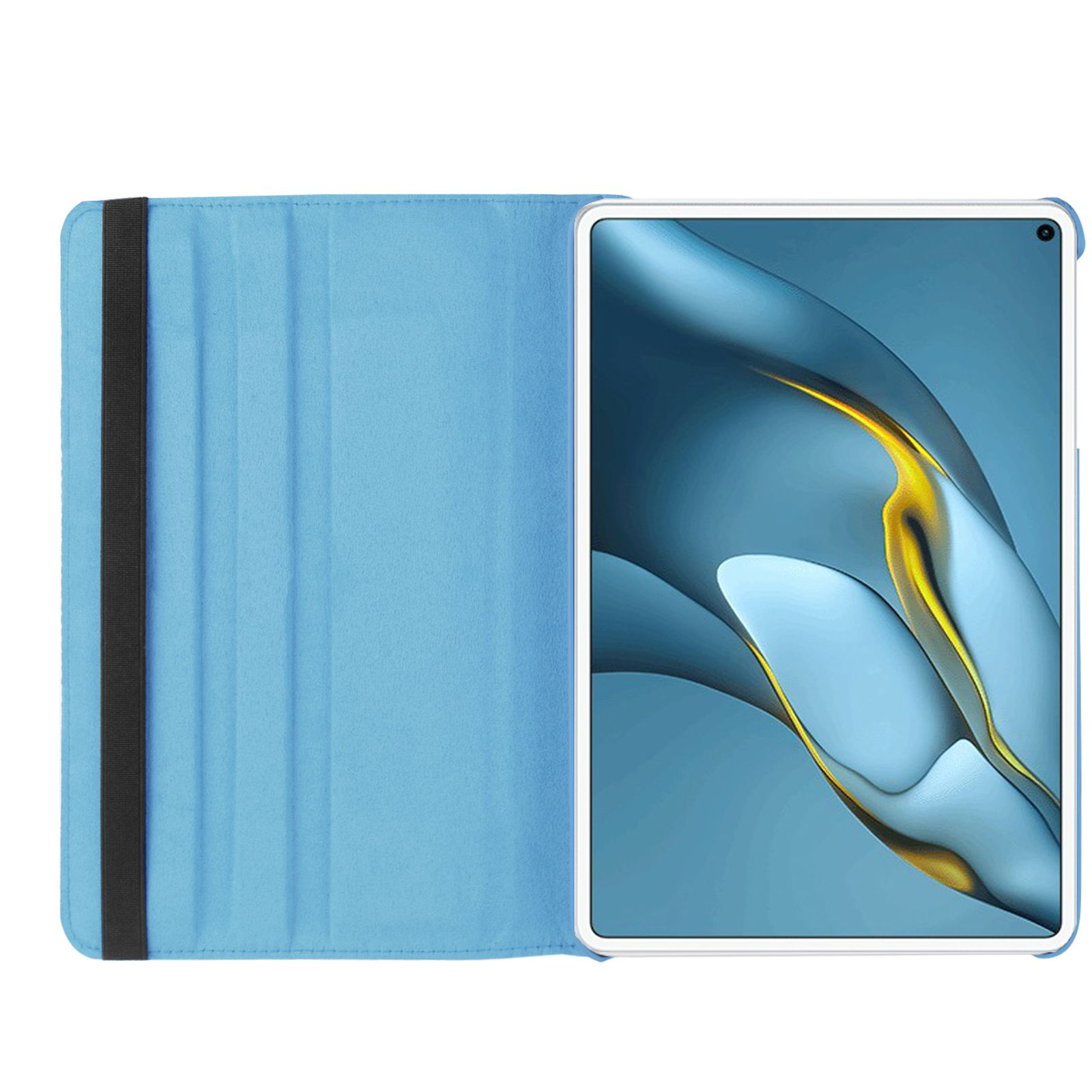 LOBWERK 2in1 Hellblau Huawei MatePad 10.8 Zoll Kunstleder, Set Schutzglas) Pro 2021 Case für Bookcover (Schutzhülle + MRR-W29