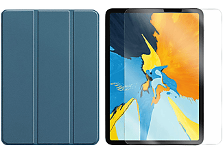 LOBWERK 2in1 Set (Schutzhülle + Schutzglas) Case Bookcover für Apple iPad Pro 12.9 2021 5. Generation 12.9 Zoll Kunstleder, Grün