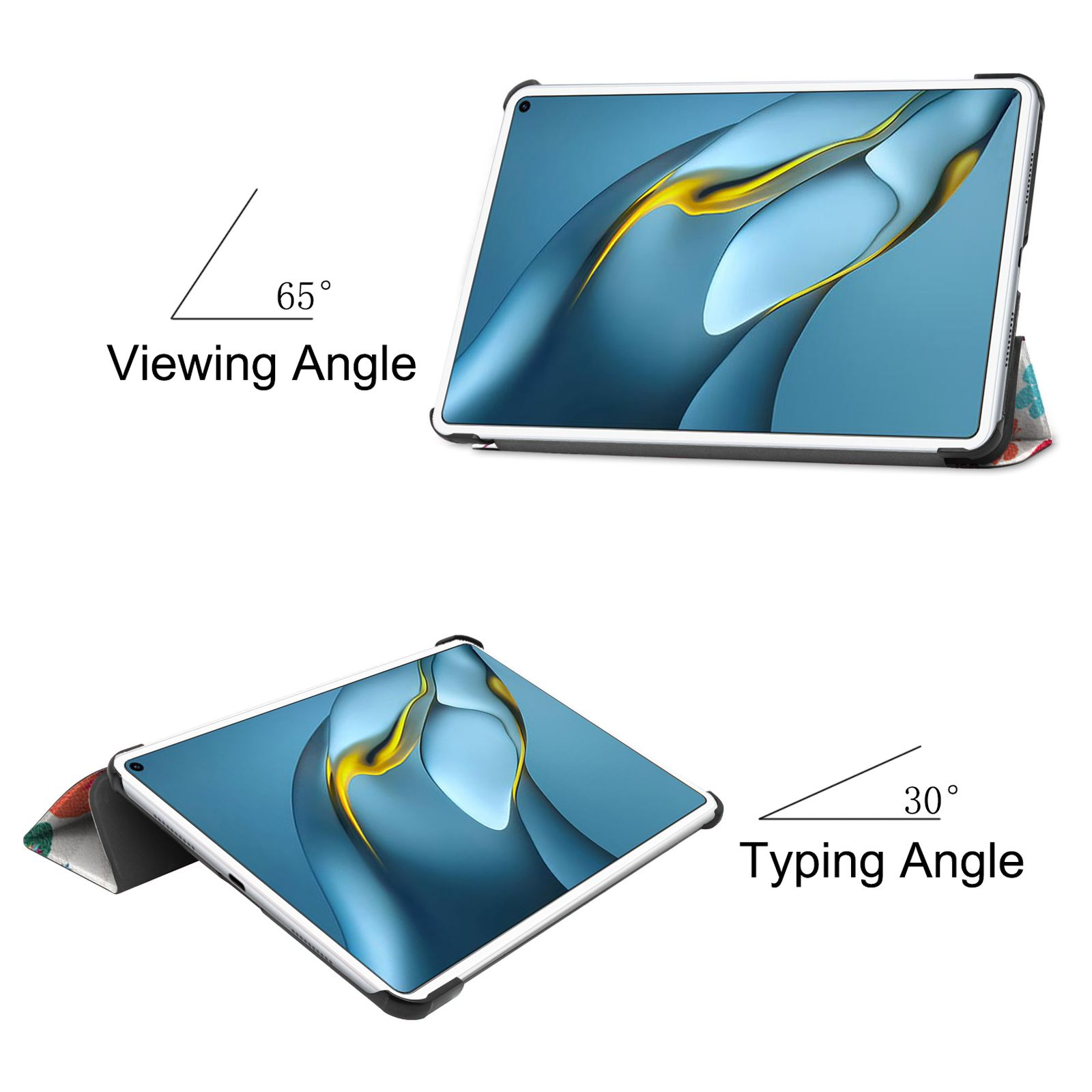 LOBWERK 2in1 Set (Schutzhülle + Pro für 10.8 Schutzglas) 2021 MRR-W29 Mehrfarbig Zoll Kunstleder, Huawei MatePad Bookcover Case