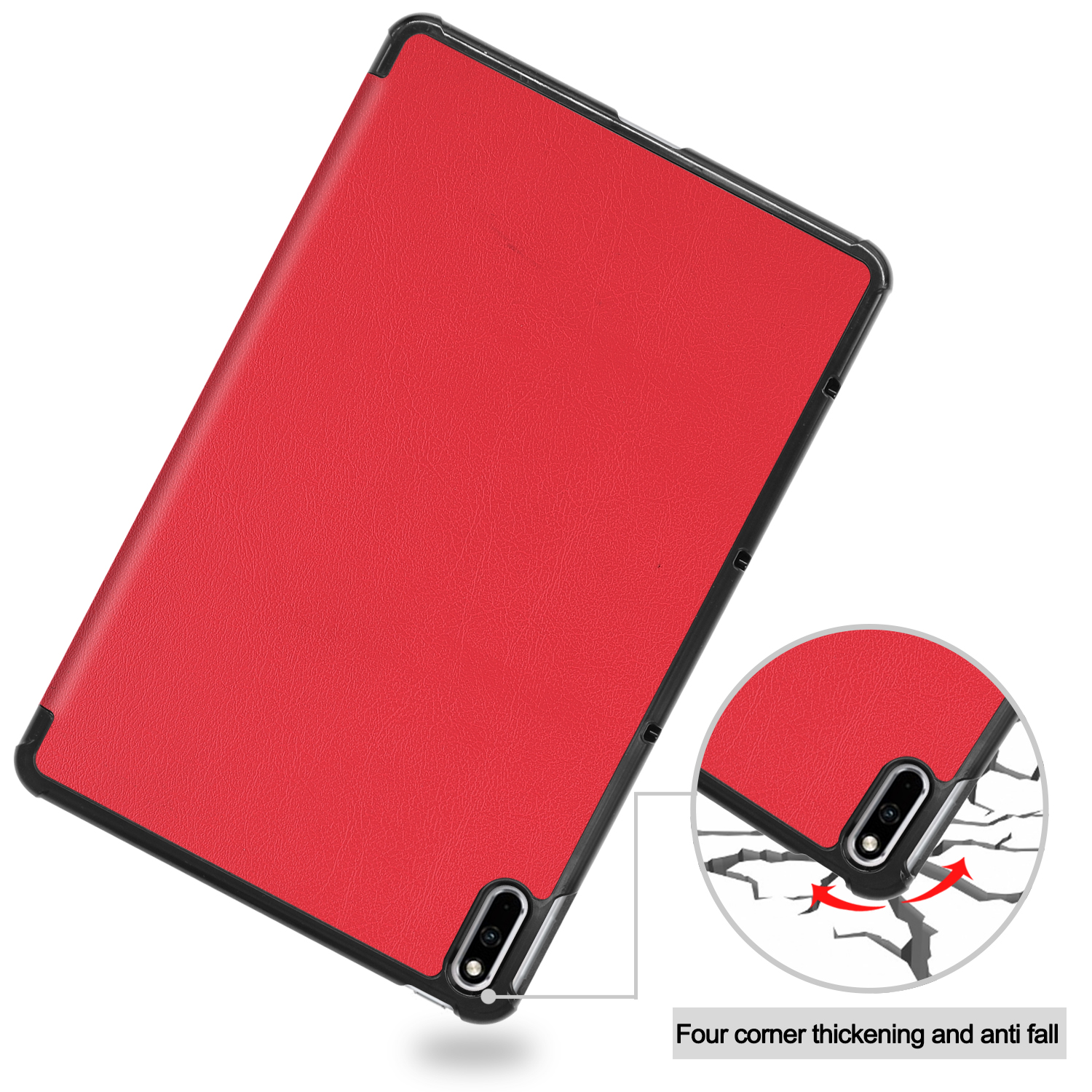 Zoll Bookcover BAH3-W09 10.4 für Kunstleder, Rot Schutzhülle Huawei LOBWERK MatePad Hülle BAH3-AL00