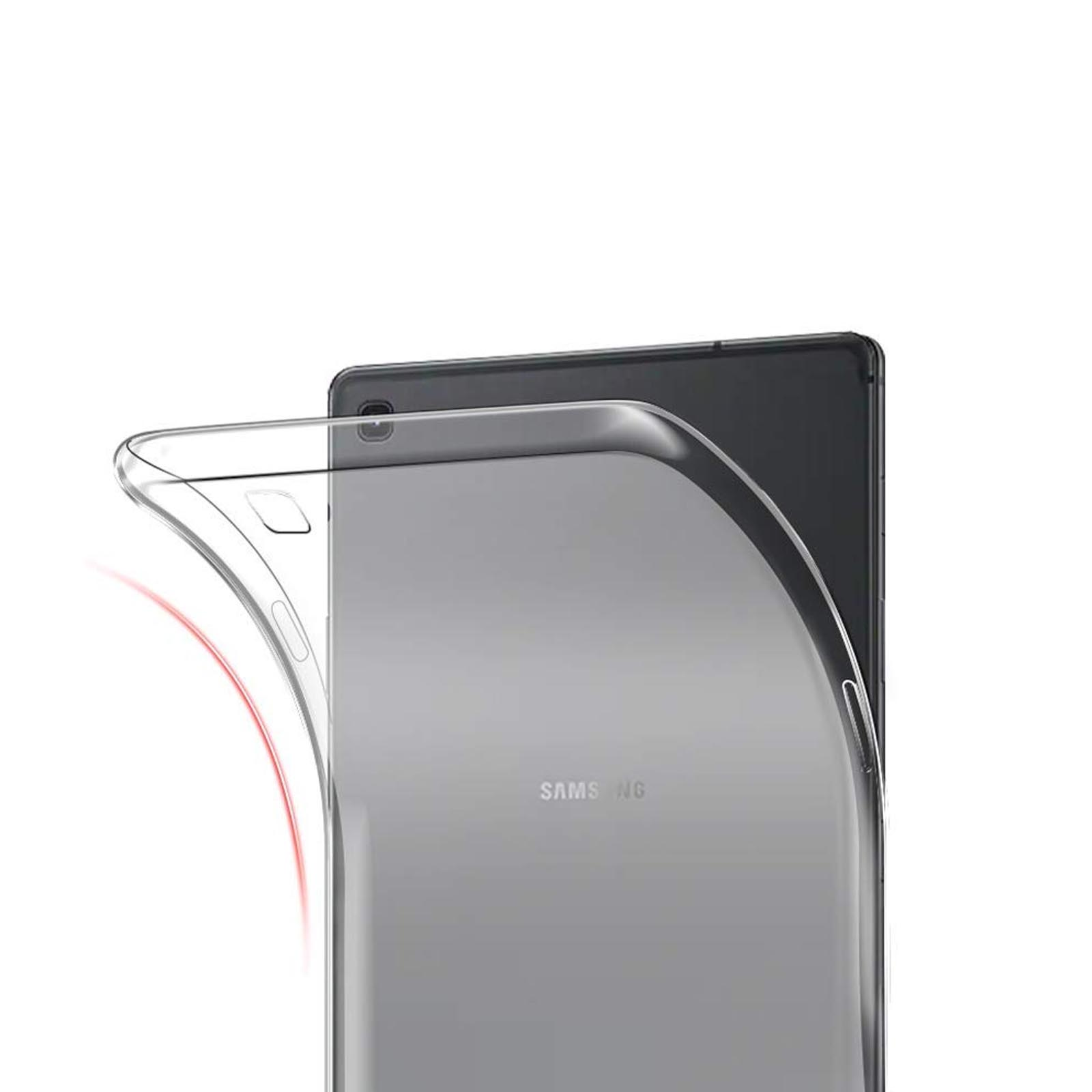 Transparente Handyhülle auf Tablet. Das Tablet ist schwarz. Die Hülle ist transparent.
