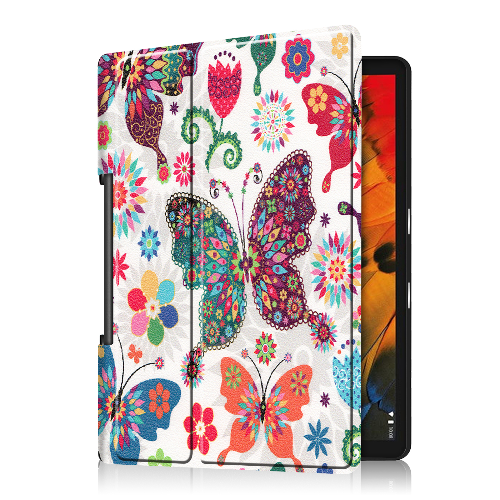 LOBWERK Hülle Schutzhülle Bookcover für Tab Lenovo 10.1 Kunstleder, Yoga 03 Zoll YT-X705F