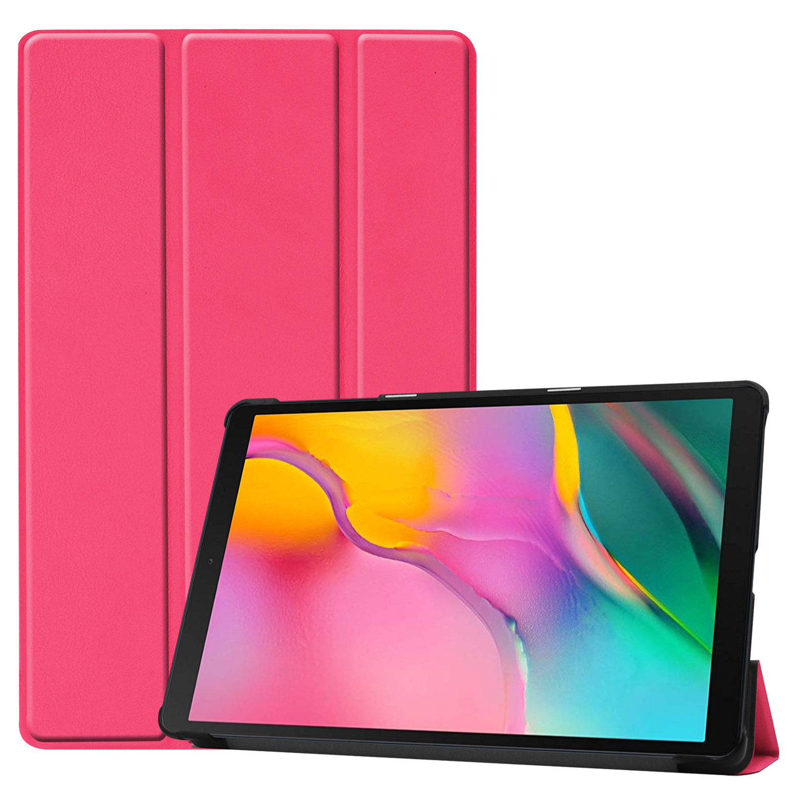 LOBWERK Hülle Schutzhülle 10.1 Pink A Samsung 10.1 Bookcover Kunstleder, Galaxy SM-T510 Tab für Zoll