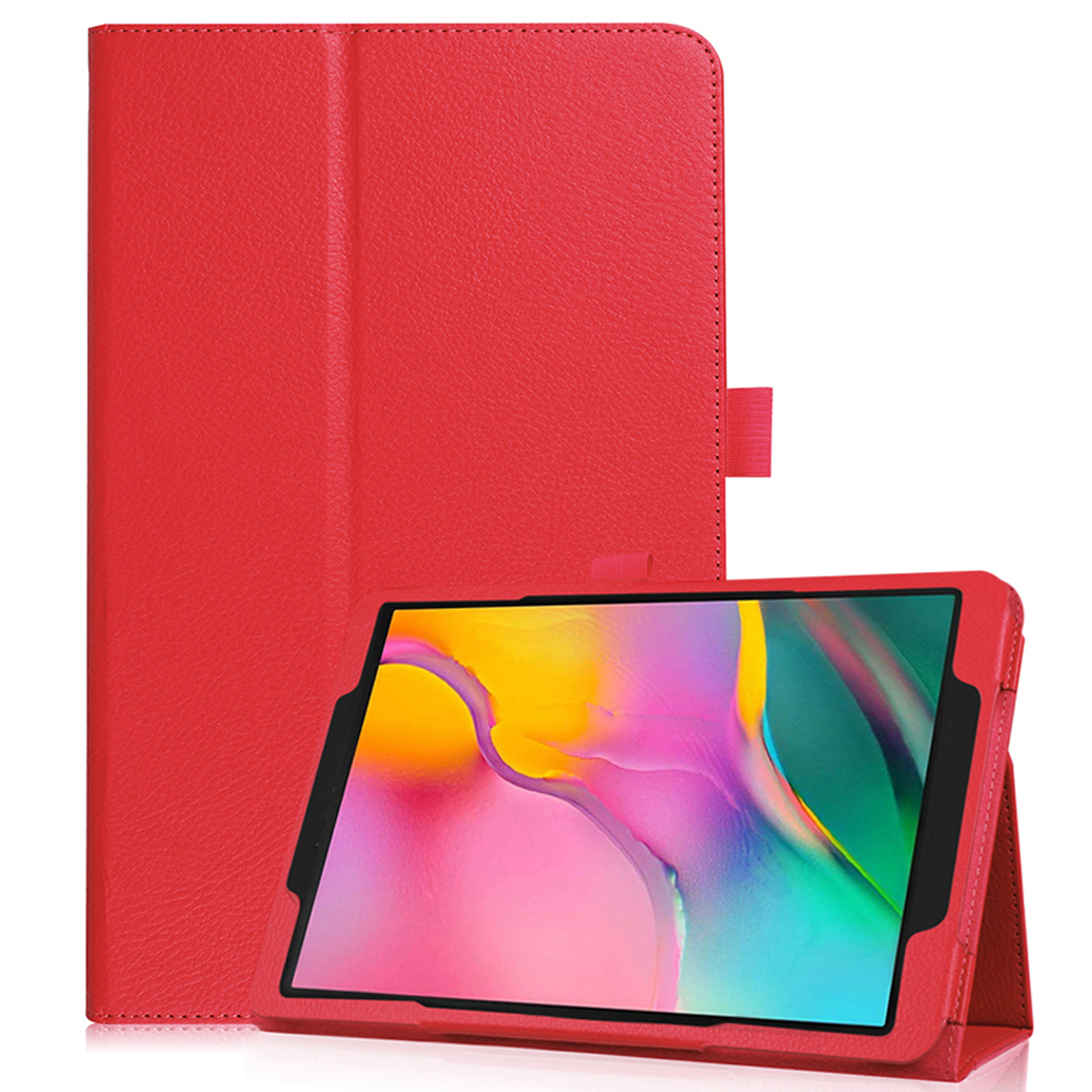 LOBWERK Hülle Rot Kunstleder, 10.1 Bookcover Zoll Schutzhülle A 10.1 Tab Samsung Galaxy SM-T510 für