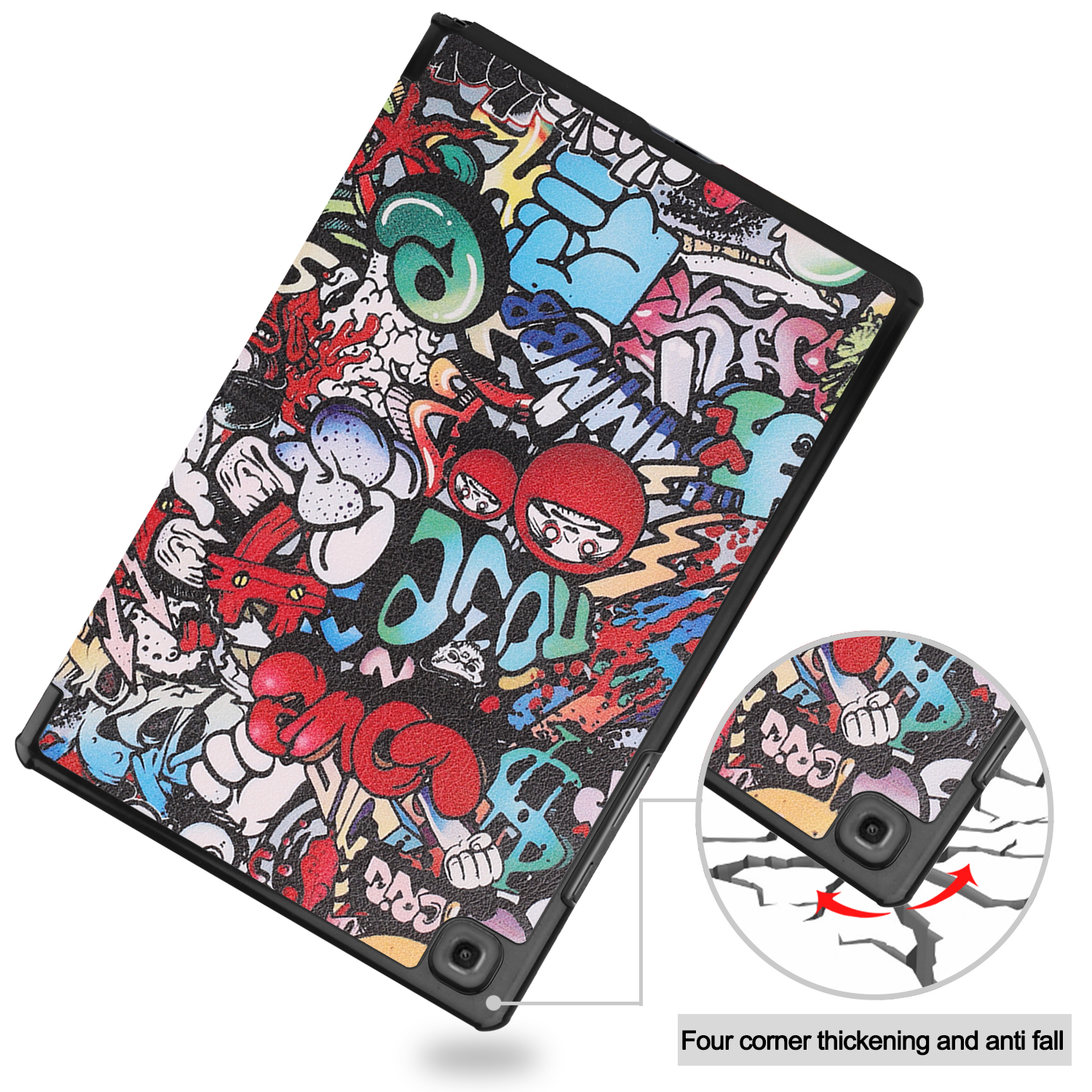 LOBWERK für NEU Samsung Tab A7 T505 Schutzhülle SM-T500 Galaxy Kunstleder, Bookcover Hülle