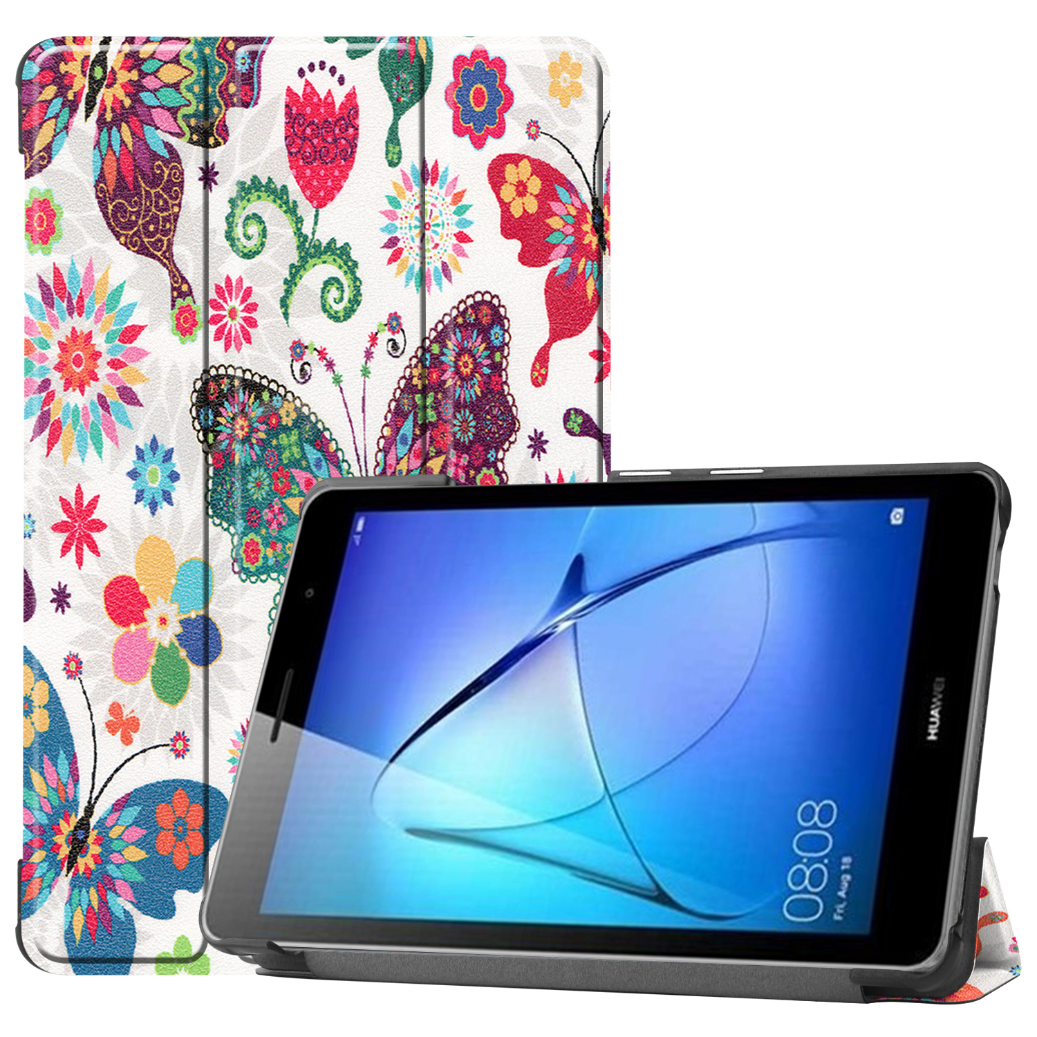 T8 Hülle für Bookcover Huawei 8.0 MatePad Mehrfarbig LOBWERK Schutzhülle Zoll Kunstleder,