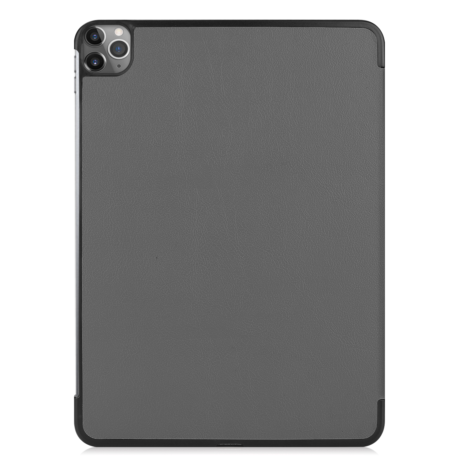 Tablet in grauem Gehäuse. Die Rückseite des Tablets ist sichtbar, mit dem Kamerabereich und einem schwarzen Rahmen.