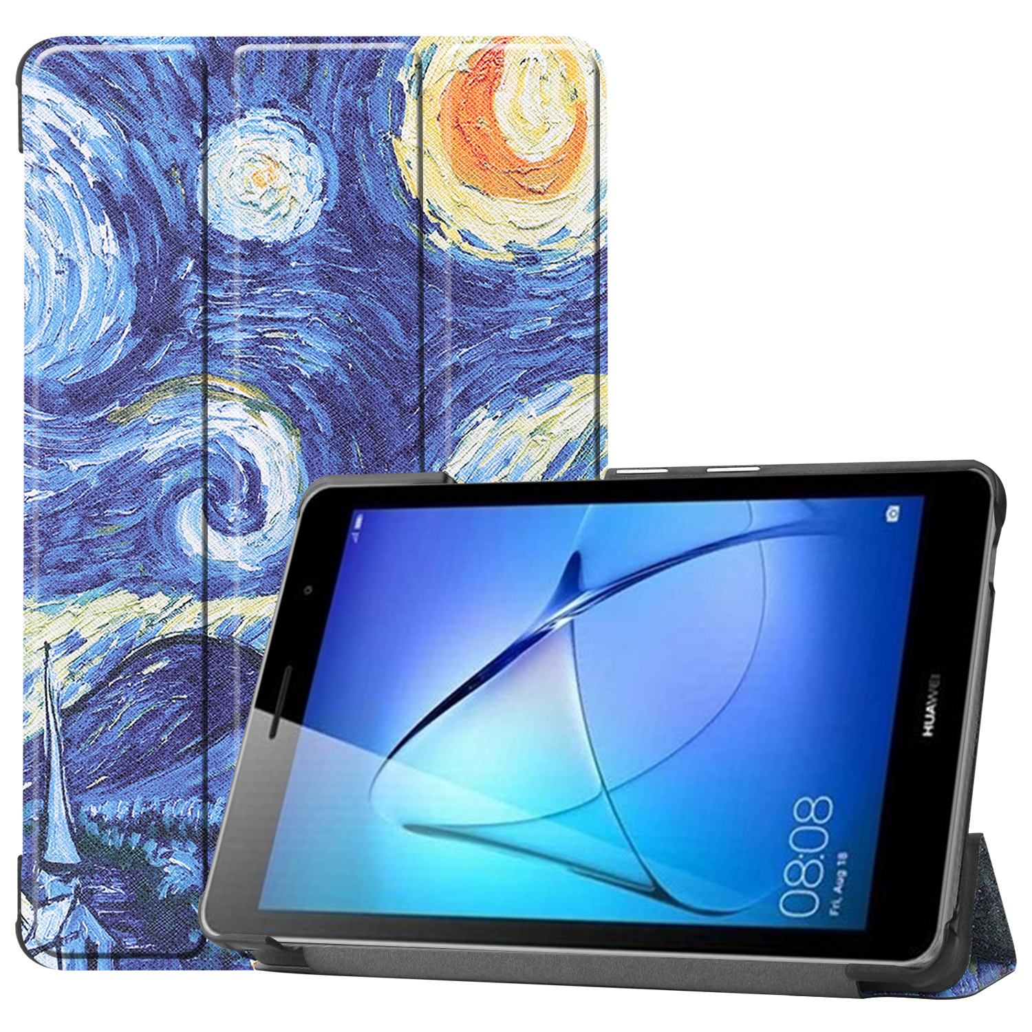 Zoll Schutzhülle Hülle Mehrfarbig Bookcover Kunstleder, LOBWERK T8 8.0 Huawei MatePad für