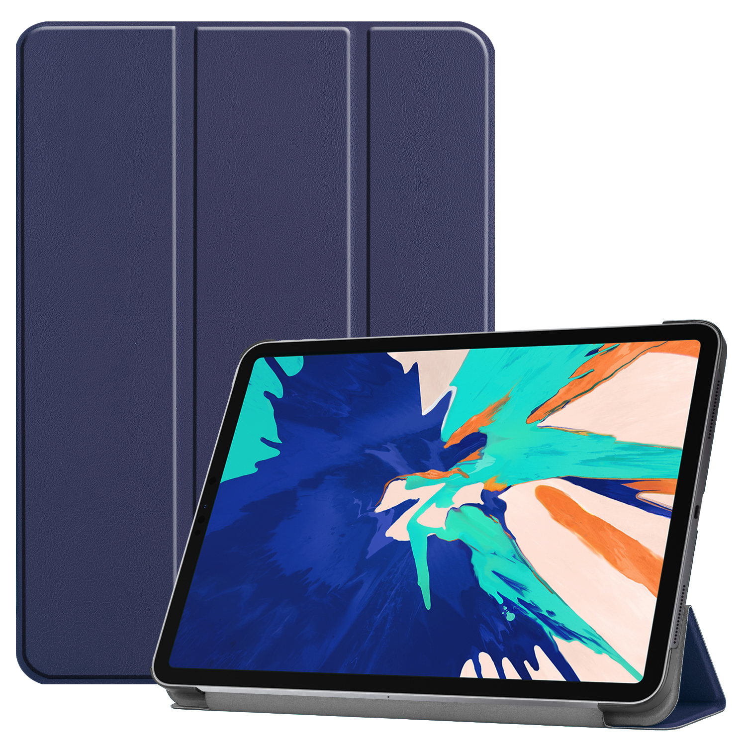 Bookcover 2020 Kunstleder, Pro 12.9 LOBWERK Blau iPad für 12.9 Hülle Schutzhülle Apple