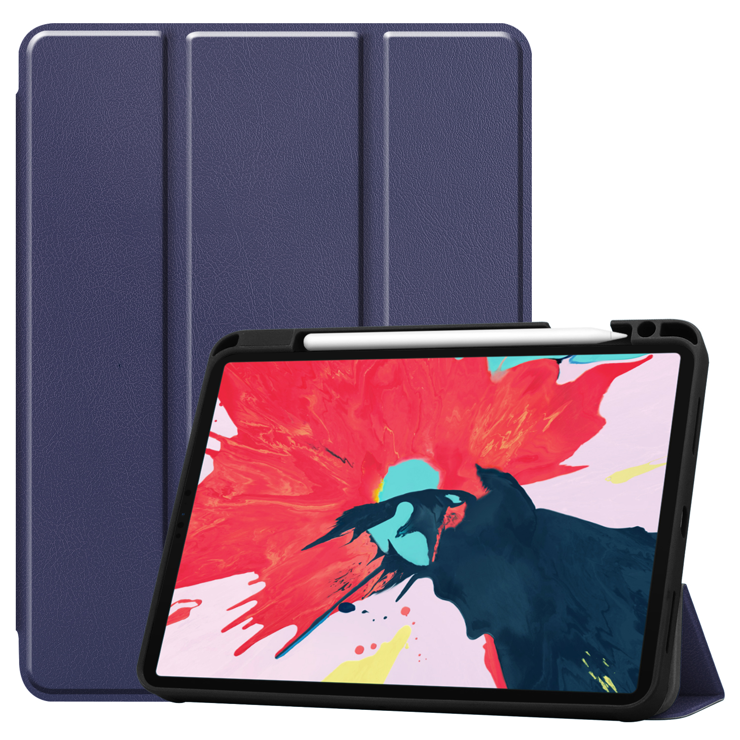 iPad Hülle Bookcover Schutzhülle Pro Apple Zoll 2020 Kunstleder, für LOBWERK Blau 11