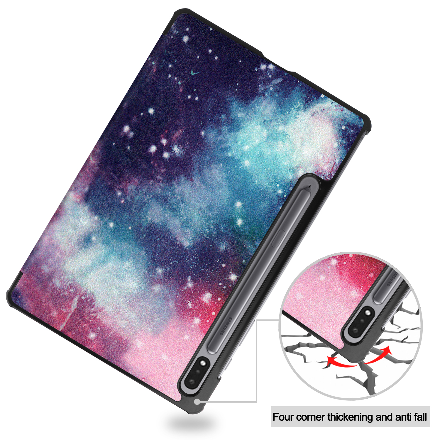 für Samsung Tab SM-T870/T875/X700 S7 Kunstleder, Hülle LOBWERK Mehrfarbig Galaxy Bookcover Schutzhülle