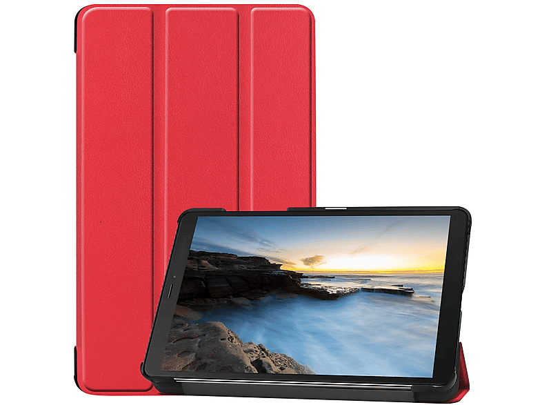 LOBWERK Hülle Schutzhülle Bookcover für Samsung Galaxy Tab A 8 SM-T290 SM-T295 8.0 Zoll Kunstleder, Rot