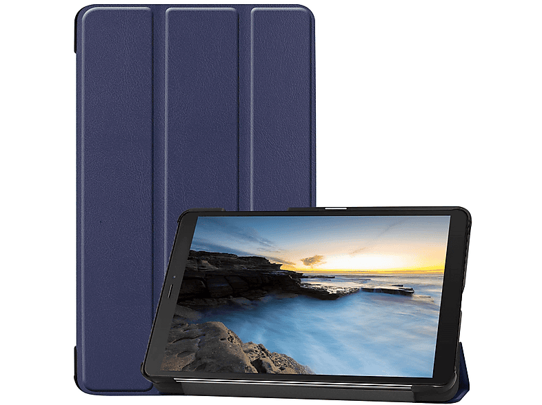 LOBWERK Hülle Schutzhülle Bookcover für Samsung Galaxy Tab A 8 SM-T290 SM-T295 8.0 Zoll Kunstleder, Blau