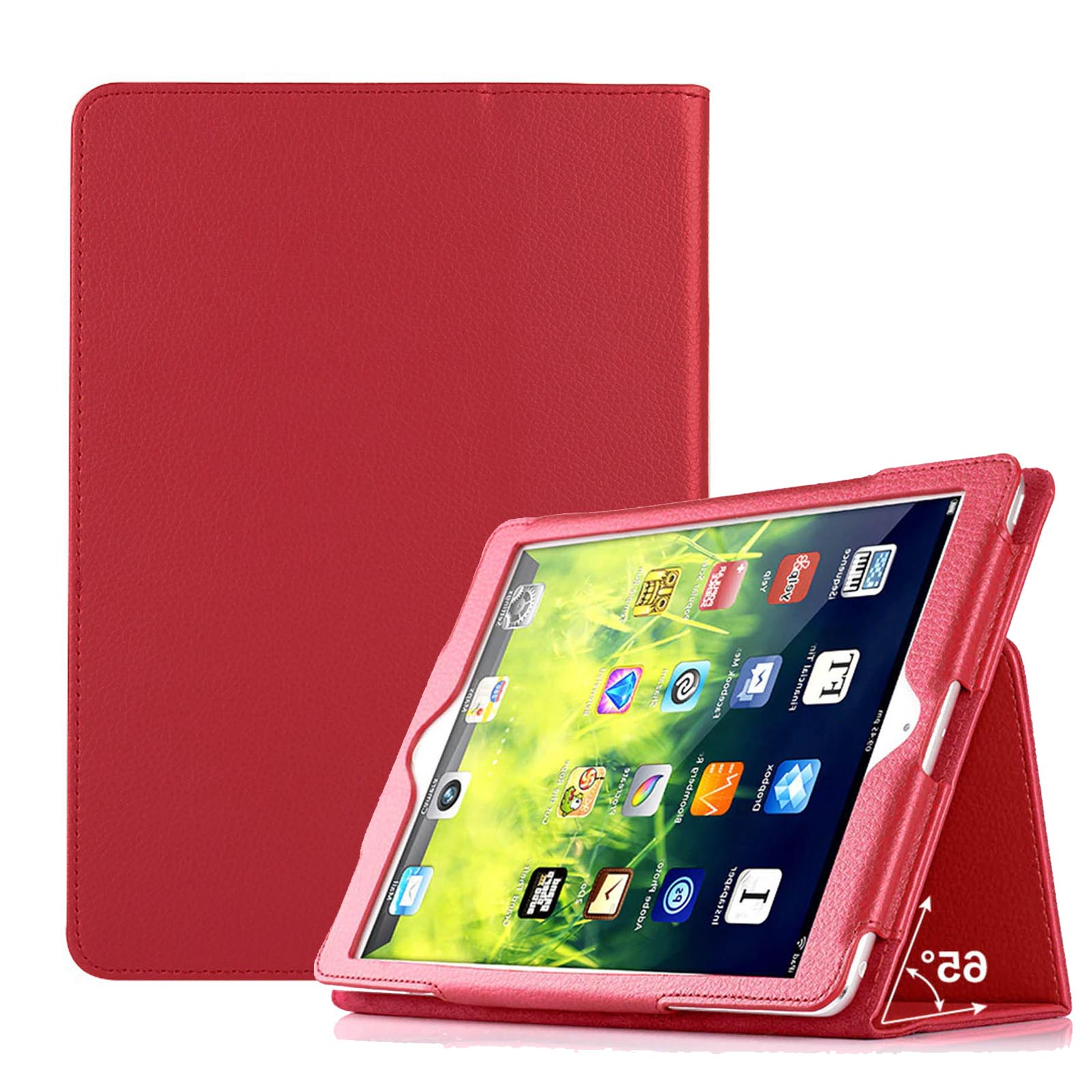 5 7.9 Mini Kunstleder, Apple Zoll iPad Hülle 4 Rot LOBWERK Mini iPad Bookcover Schutzhülle für