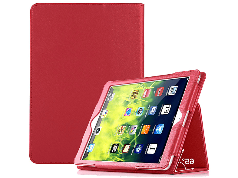 LOBWERK Hülle Schutzhülle Bookcover für Apple iPad Mini 4 iPad Mini 5 7.9 Zoll Kunstleder, Rot