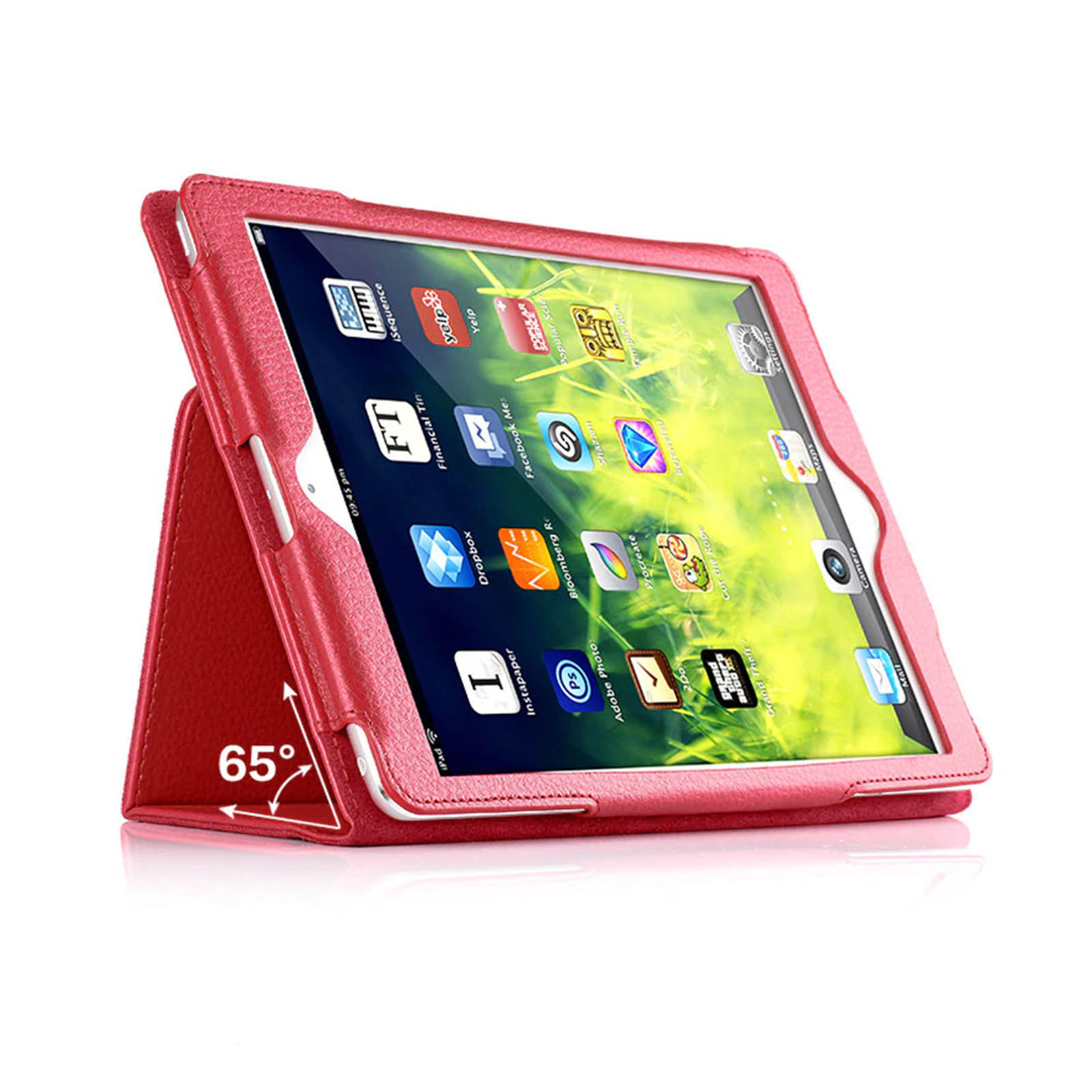 5 7.9 Mini Kunstleder, Apple Zoll iPad Hülle 4 Rot LOBWERK Mini iPad Bookcover Schutzhülle für