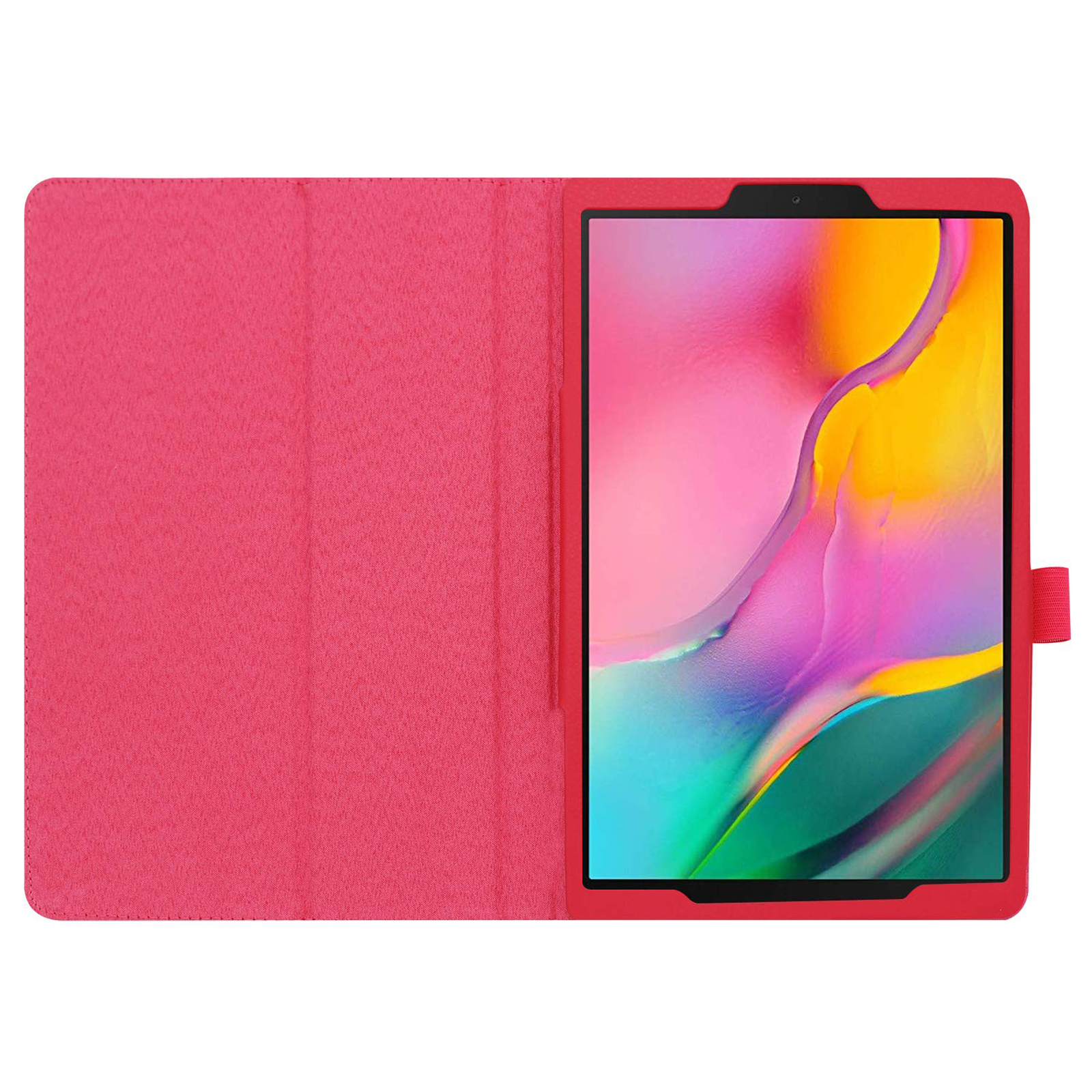 LOBWERK Hülle Schutzhülle Bookcover für 10.1 A 10.1 Zoll Kunstleder, Rot Tab Samsung SM-T510 Galaxy